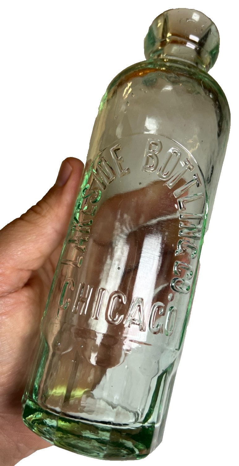 Antique 1890 Lakeside Bottling Chicago Illinois Blob Top Blobtop Bottle 10 Sided