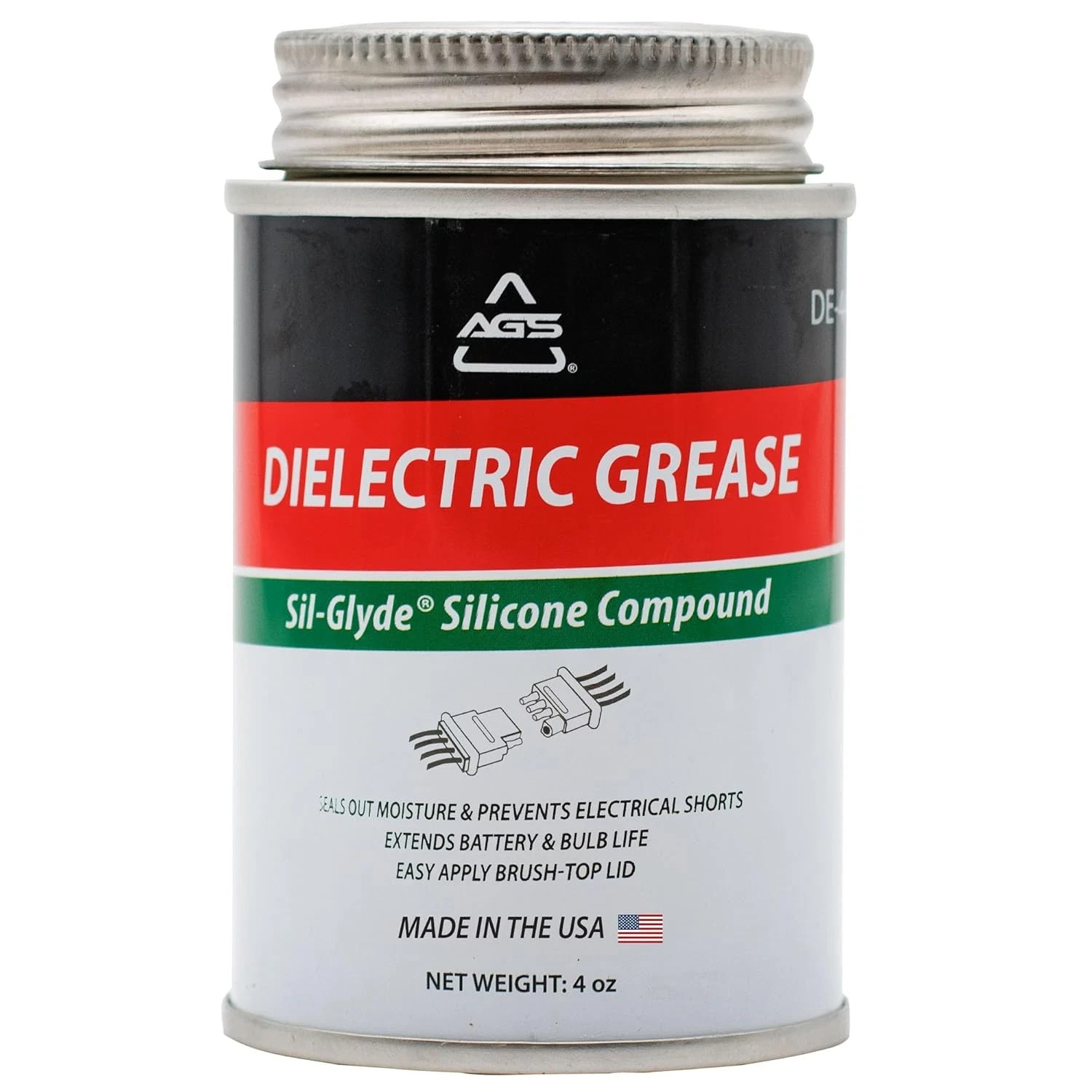 AGS Automotive Solutions Brush Top Can Dielectric Silicone Grease Compound for A AGS Automotive Solutions Brush Top Can Dielectric Silicone Grease Compound for A