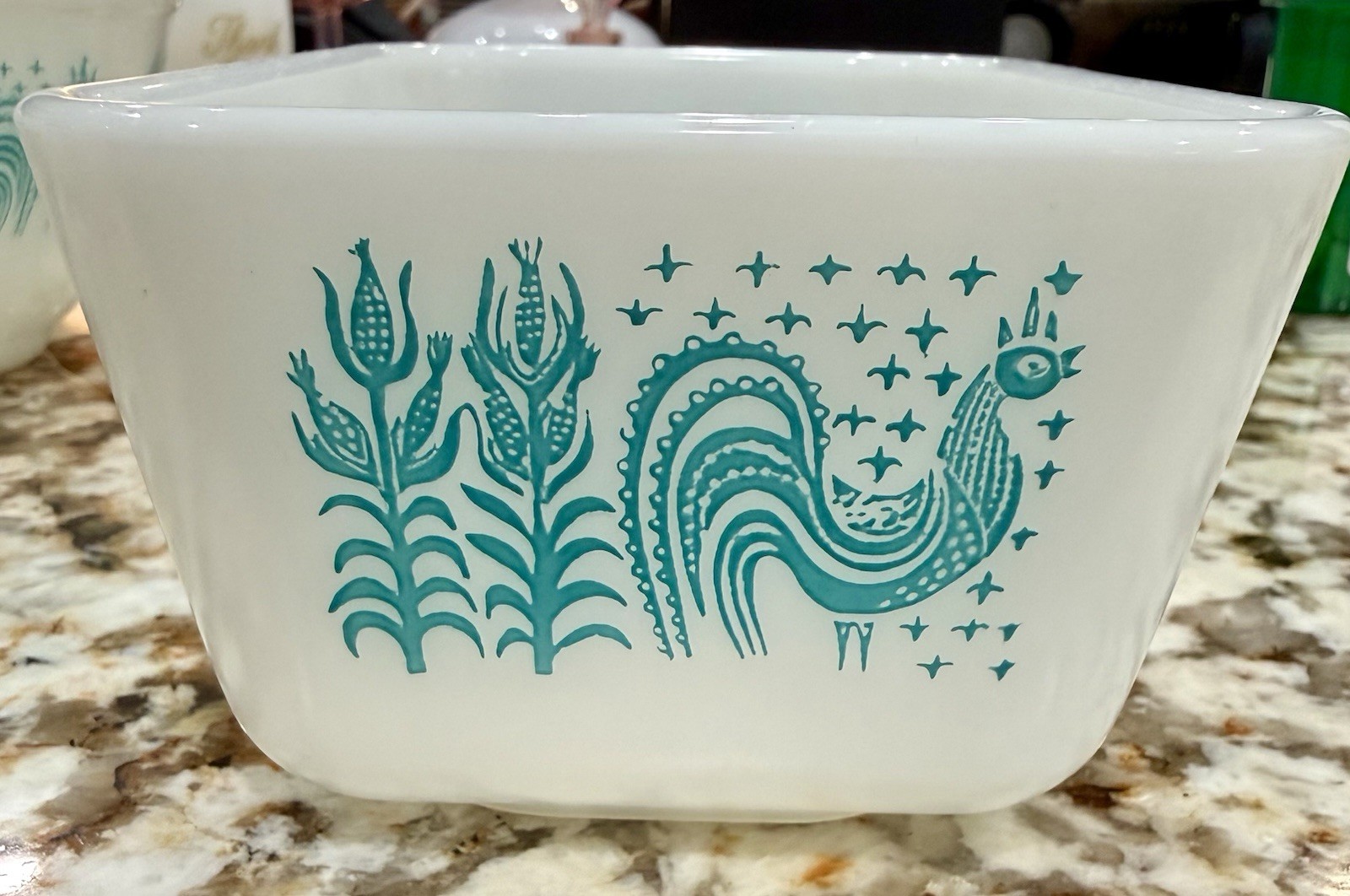 Pyrex Lot 3 AMISH BUTTER PRINT BLUE WHITE Glass Mixing Bowls w 1 Oblong Dish