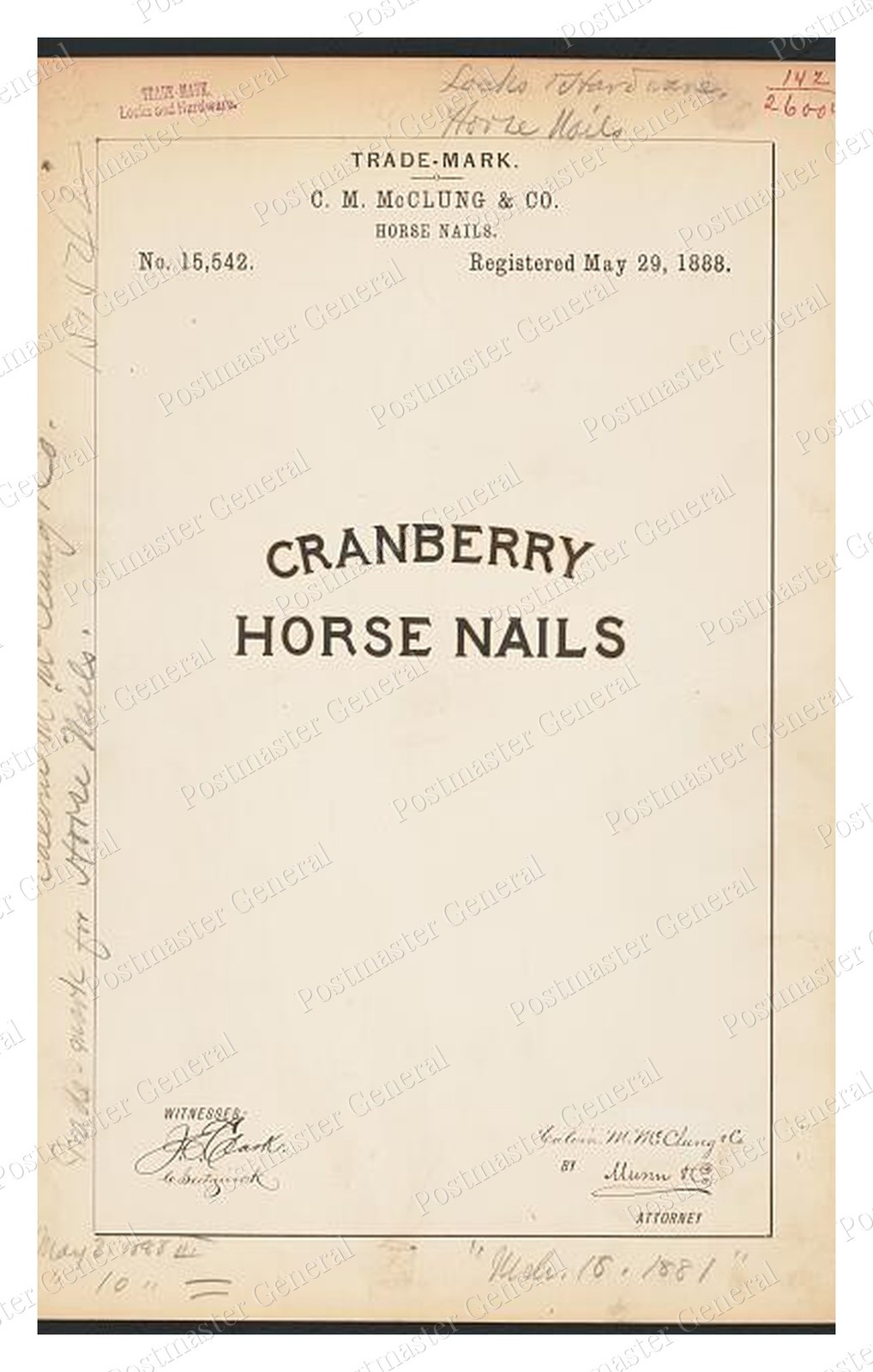 Cranberry Horse Nails Standard Postcard COPY RPPC