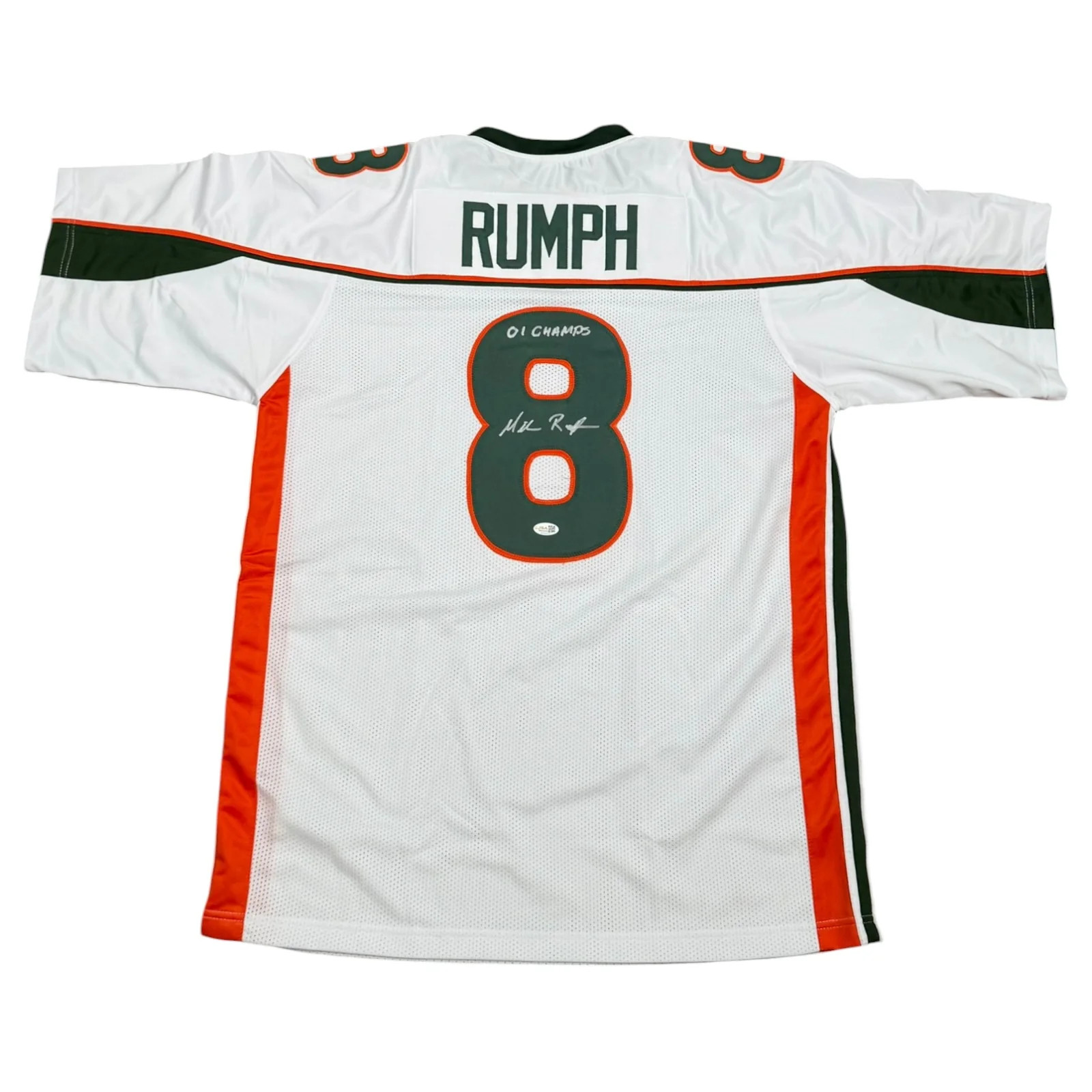 Mike Rumph Autographed Miami (White #8) Custom Stitched Jersey - JSA