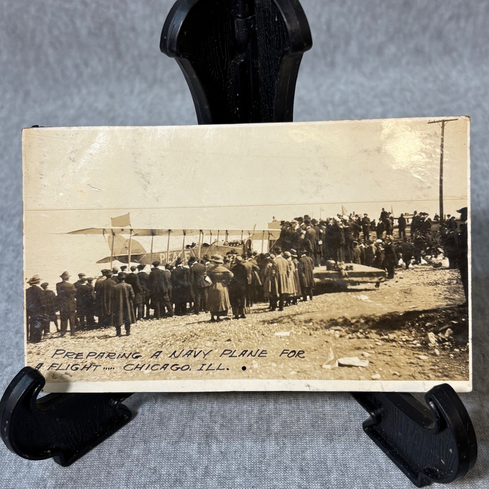 Antique Navy Biplane Photo Chicago Illinois Grant Park Peace Aviation