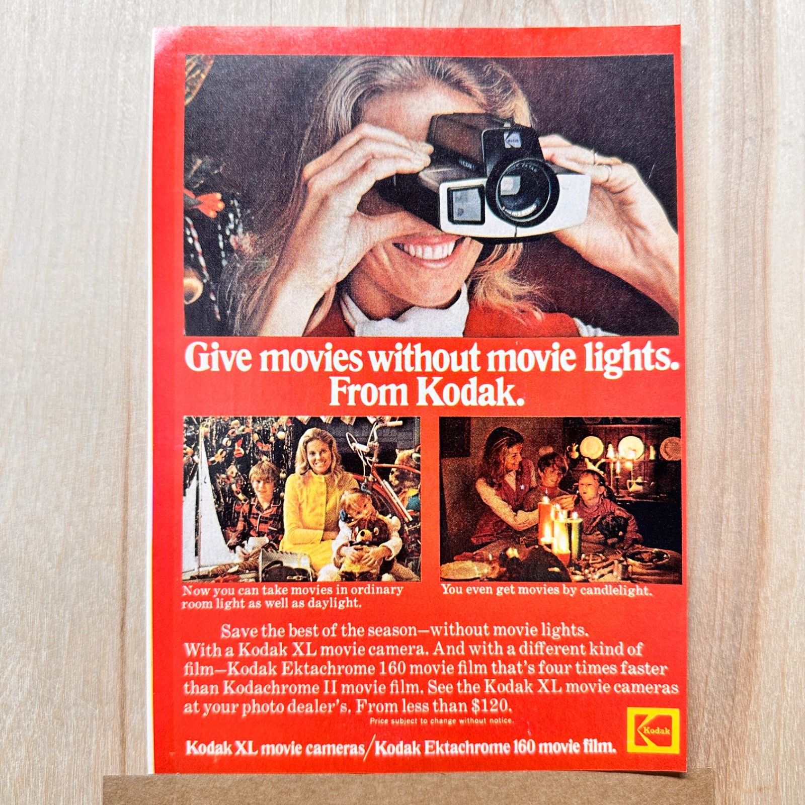 1972 Kodak XL movie cameras Ektachrome Film Vintage Print Ad