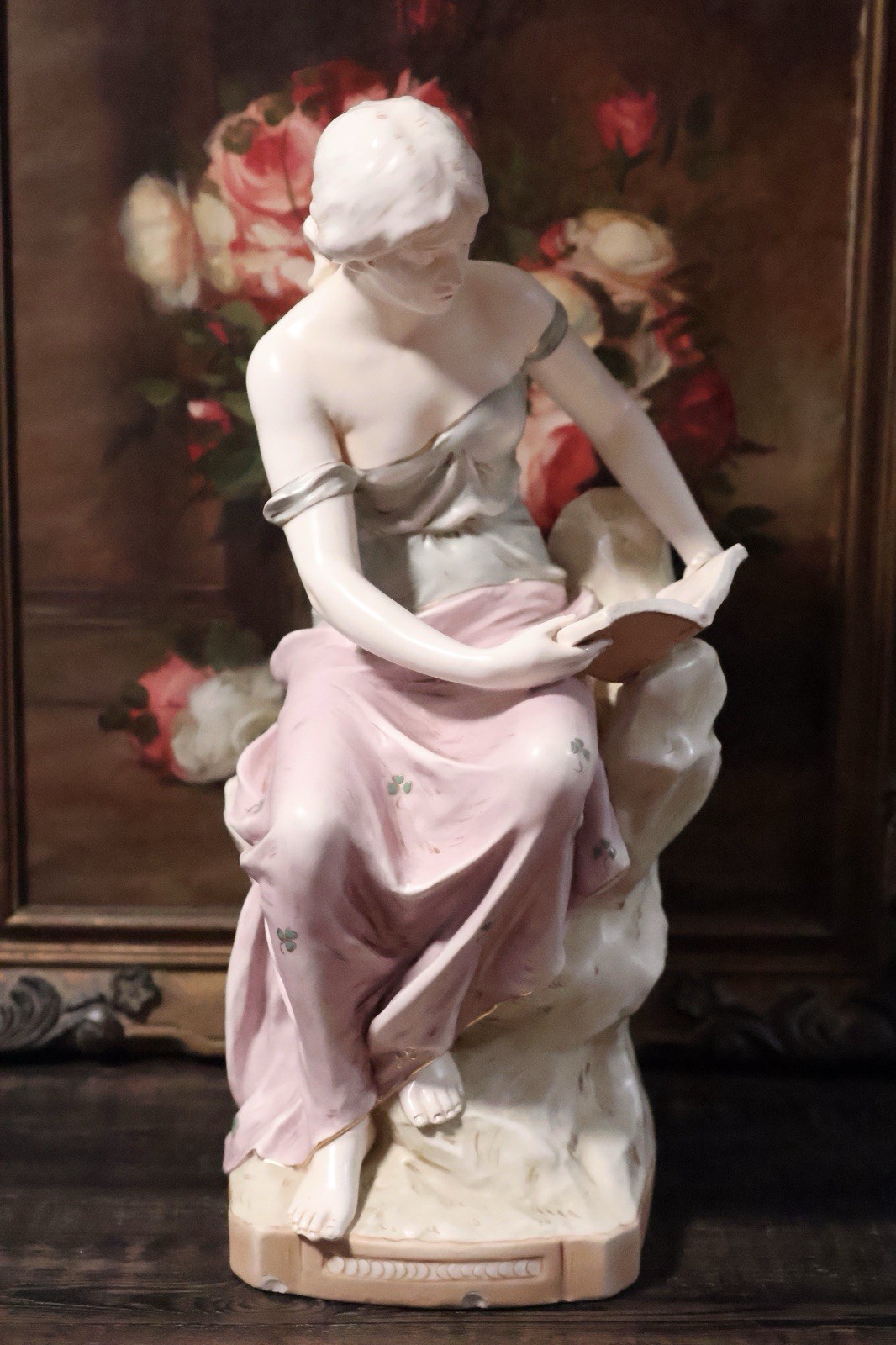 Antique Royal Dux Bohemia Porcelain Figurine The Reader Large 20\