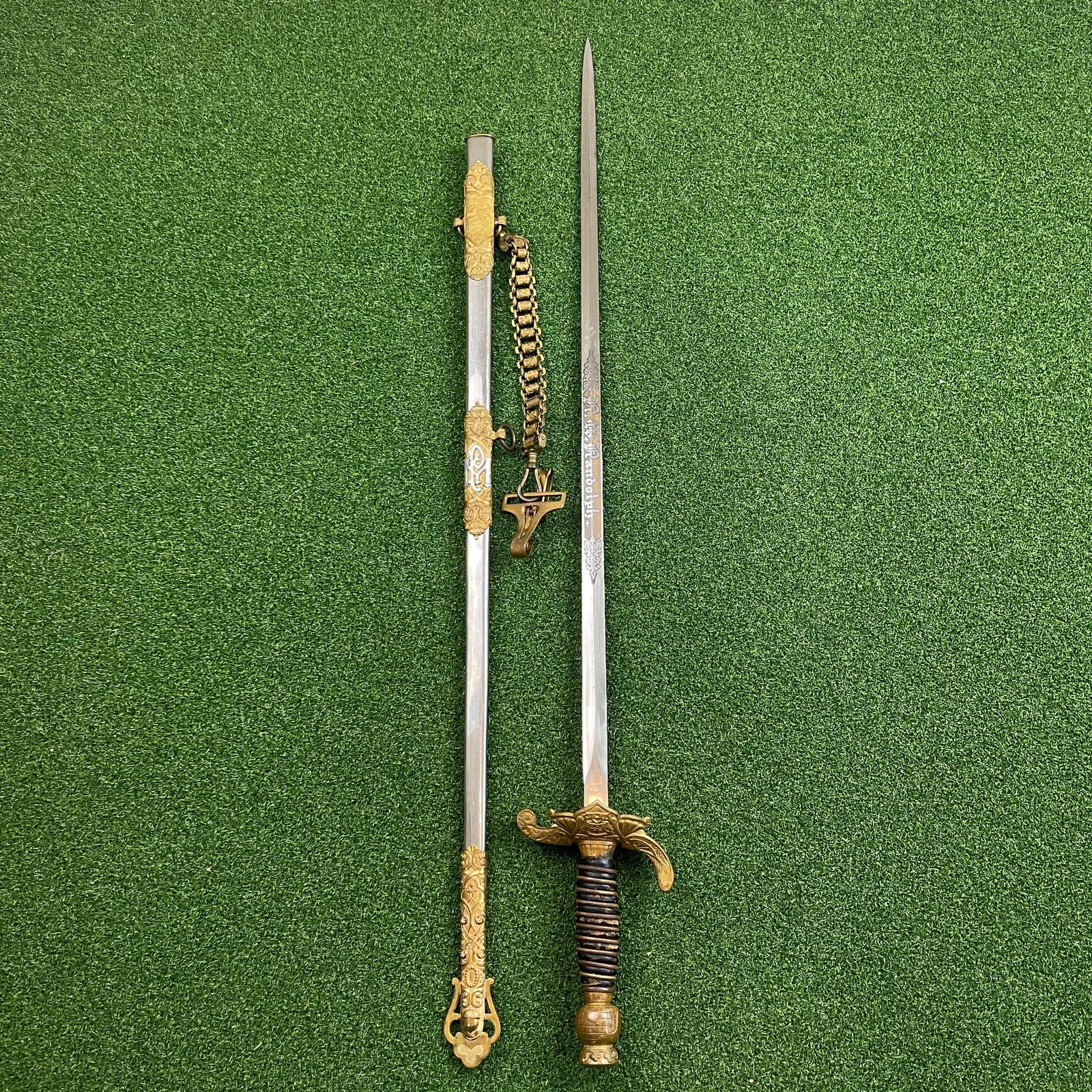 Vintage R.W. Randolph Ceremonial Dress Sword w/ Scabbard & Chain 34