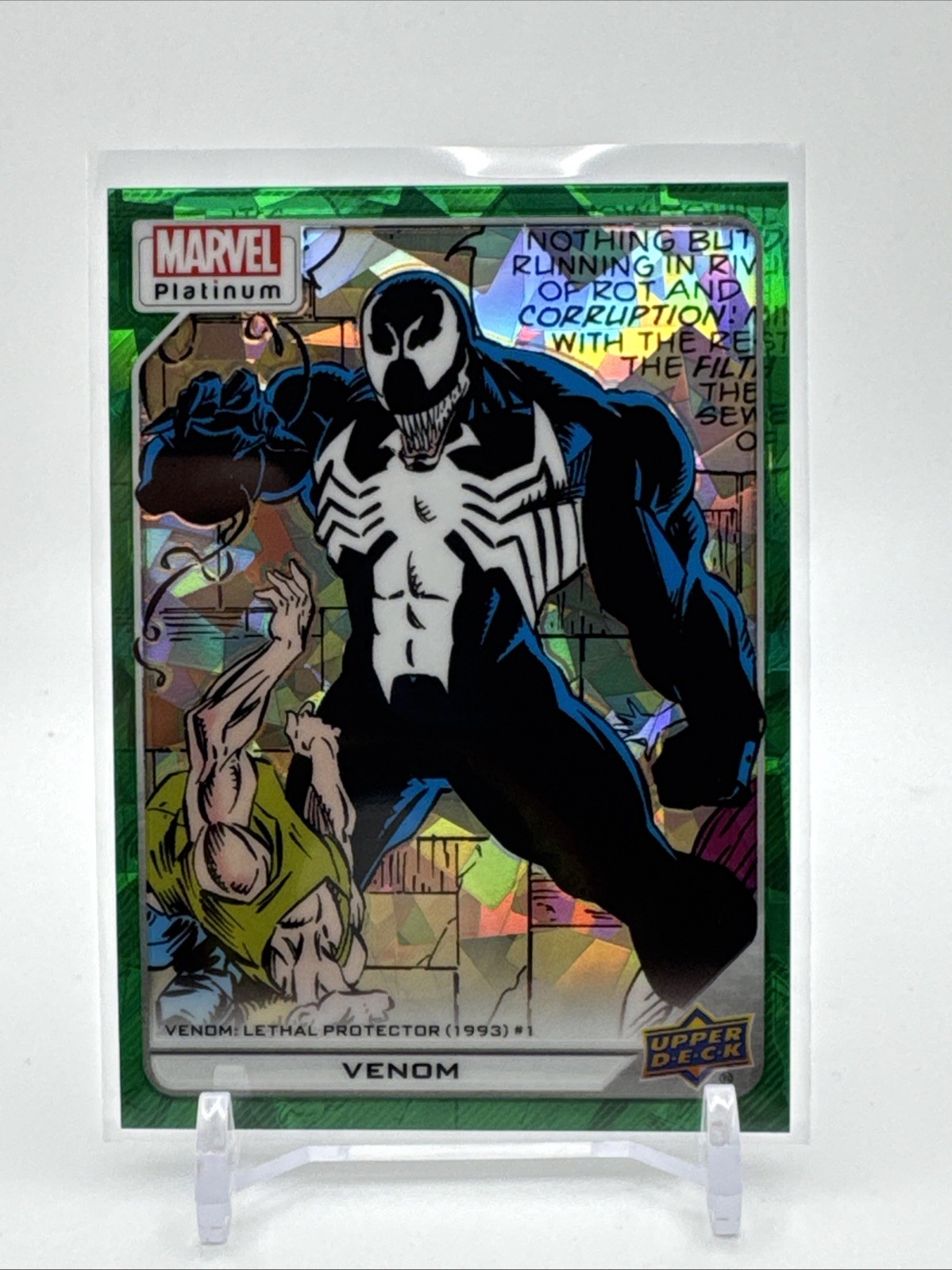 2023 Marvel Platinum Venom #124 Green Crackle /99