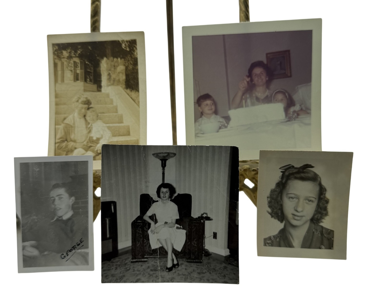 Vintage 1940s 60s Family Life Lot 5 Photos 1.75x2-3.5x3.5 B&W Gelatin Orig