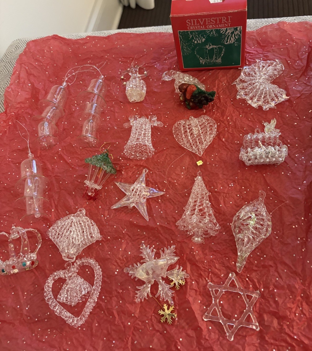 Huge Lot 18 Silvestri Blown Glass Christmas Tree Ornaments Vintage