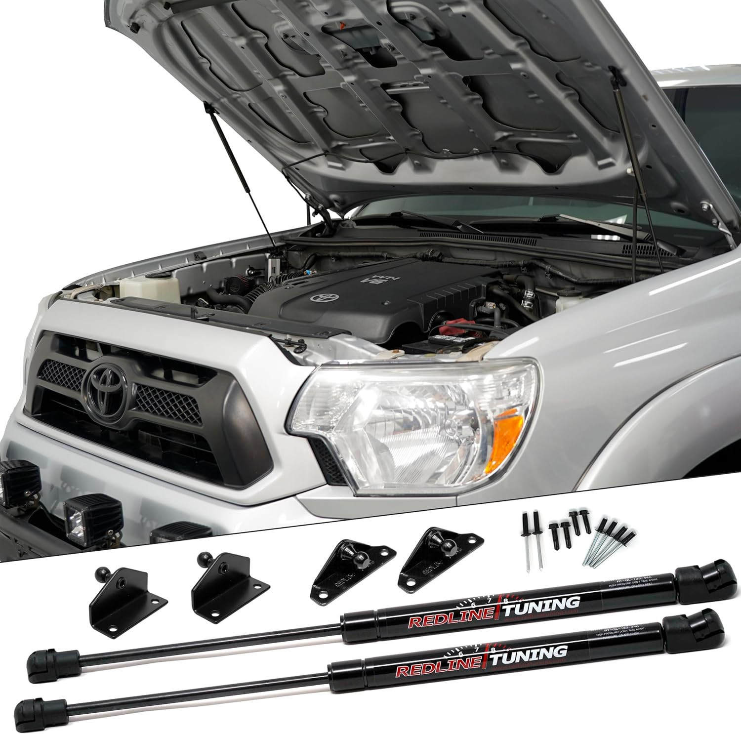 Hood Quicklift Plus System for Toyota Tacoma 2005-2015, All Black Components Hood Quicklift Plus System for Toyota Tacoma 2005-2015, All Black Components