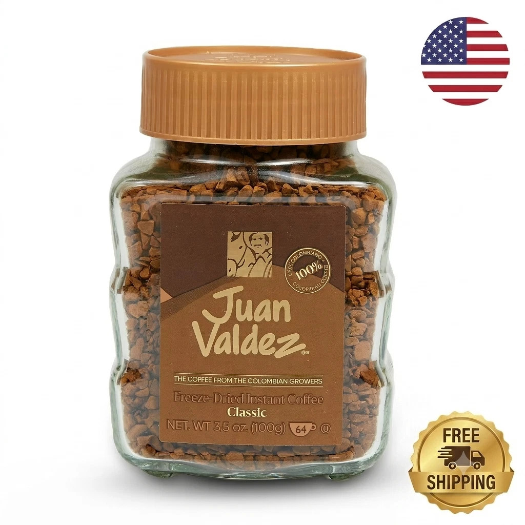 Juan Valdez instant coffee, classic Freeze Dried, 3.52 Oz New.