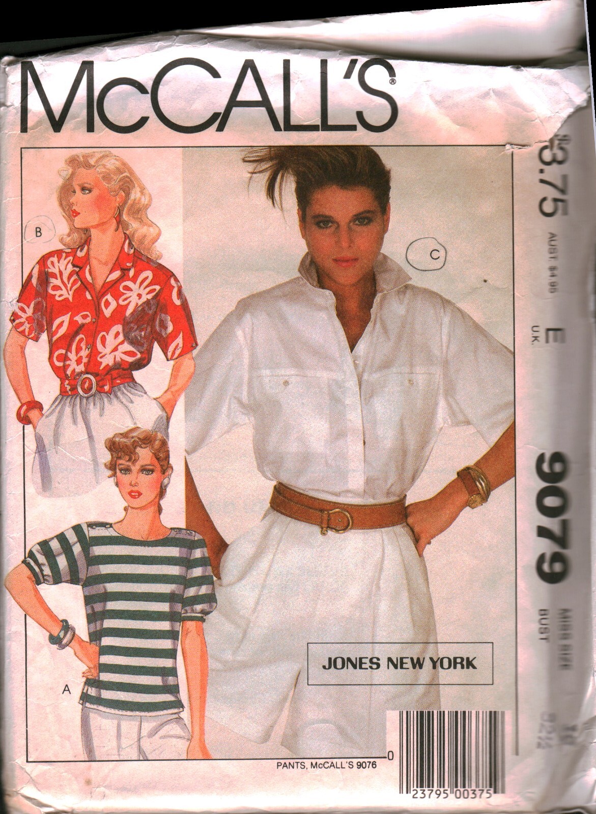 9079 Vintage McCalls Pattern Misses Blouse Shirt Top 10 SEWING