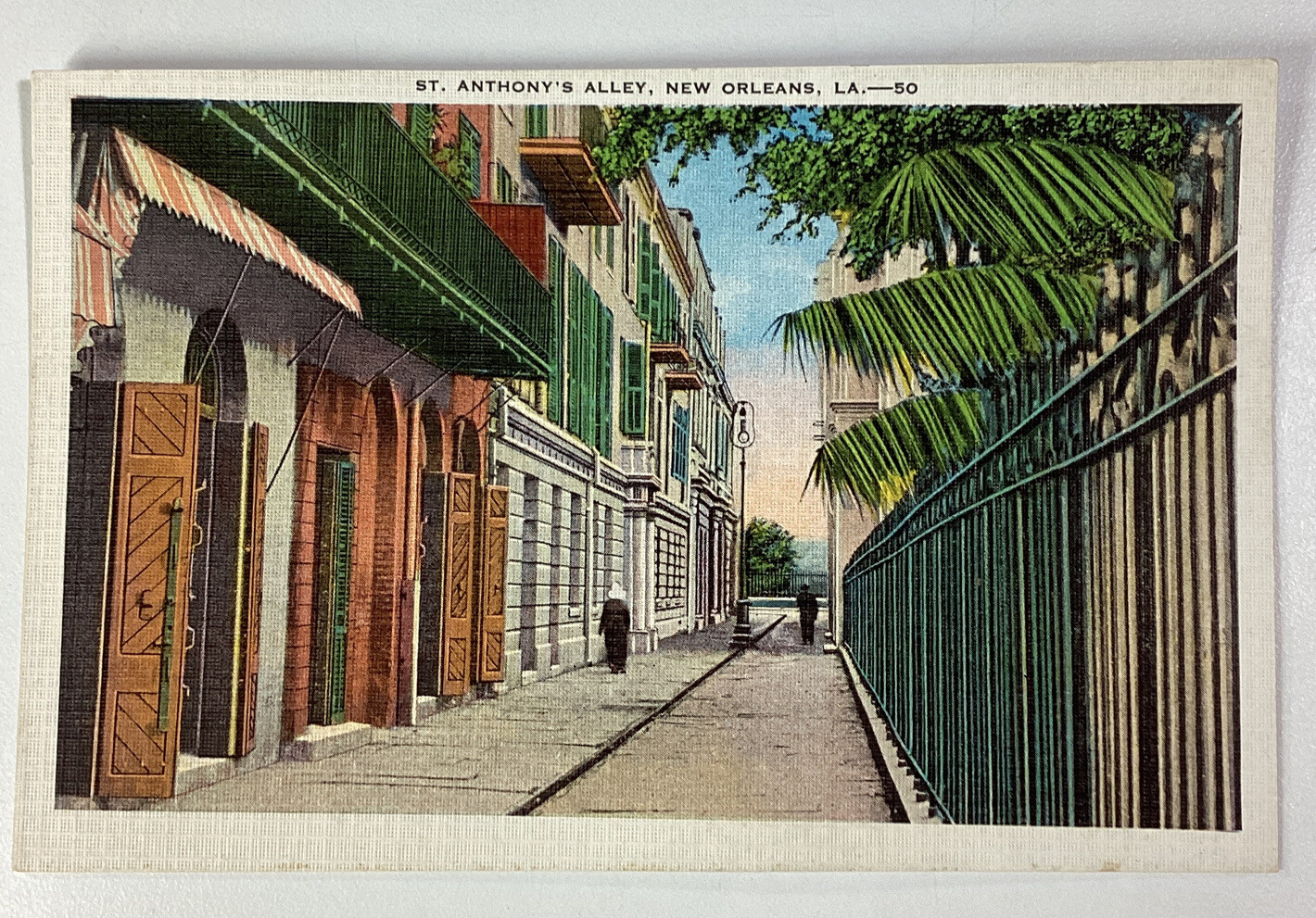 Louisiana Postcard Vtg Mid 1900s New Orleans St. Anthony’s Alley