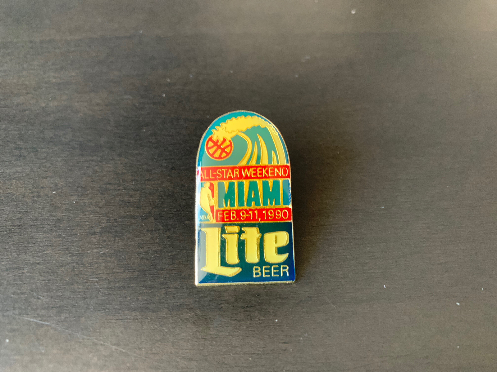 🏀 1990 NBA All Star Weekend Pin Miami Florida Lite Beer - February 9-11, 1990🏀