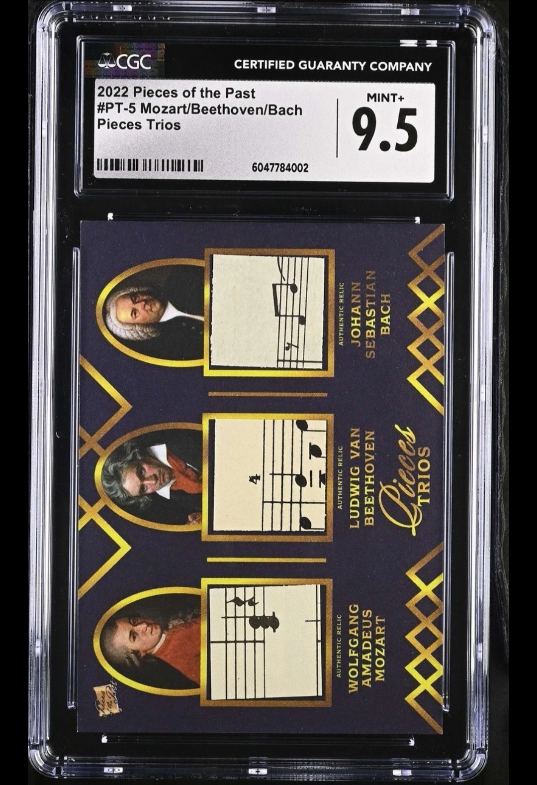 2022 PIECES OF THE PAST TRIOS #PT-5 MOZART-BEETHOVEN-BACH CGC 9.5 MINT PLUS