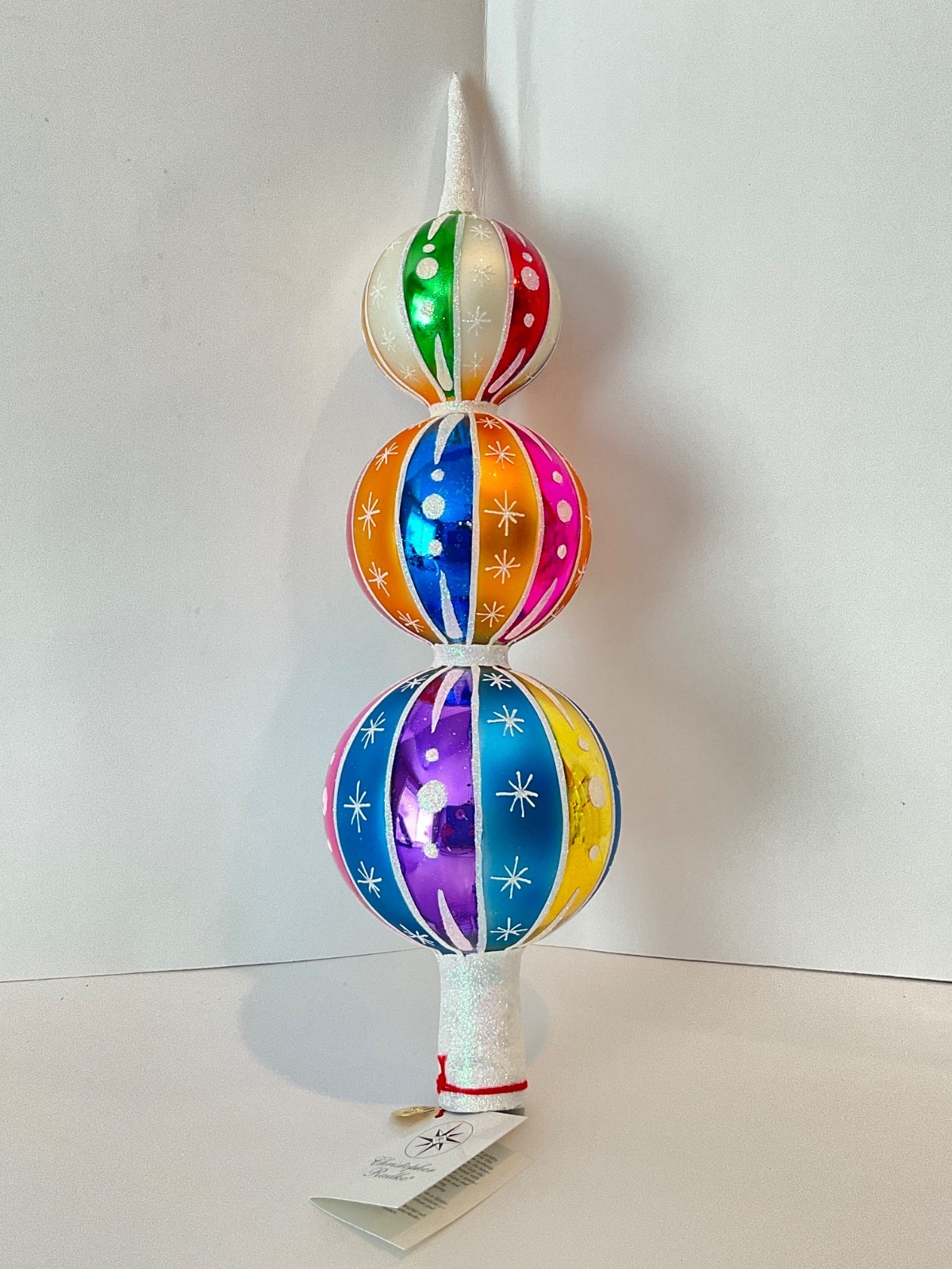 Christopher Radko 2001 Rare HTF Fantasia BRIGHTON  STRIPES Tree Topper