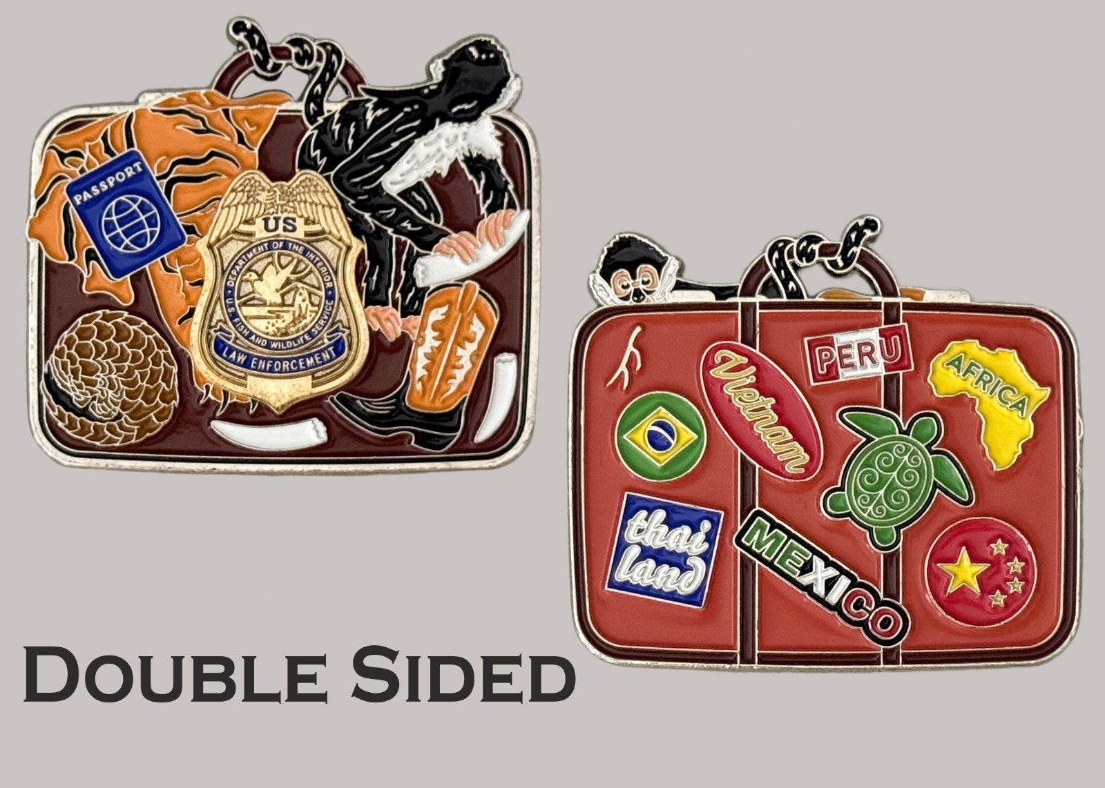 US Fish Wildlife Service Suitcase World Travel Challenge Coin  J#38
