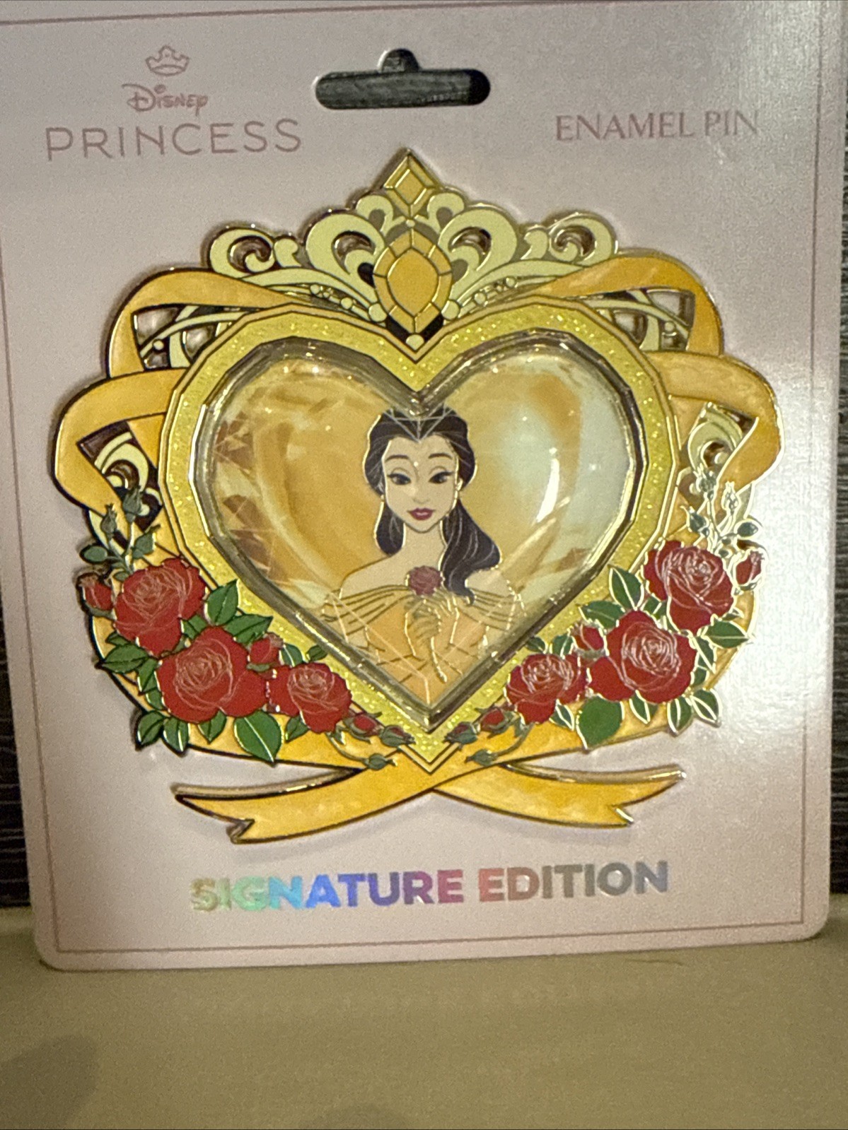Pink A La Mode Disney Belle Jewel Gem 4” Jumbo LE Pin Beauty and the Beast PALM