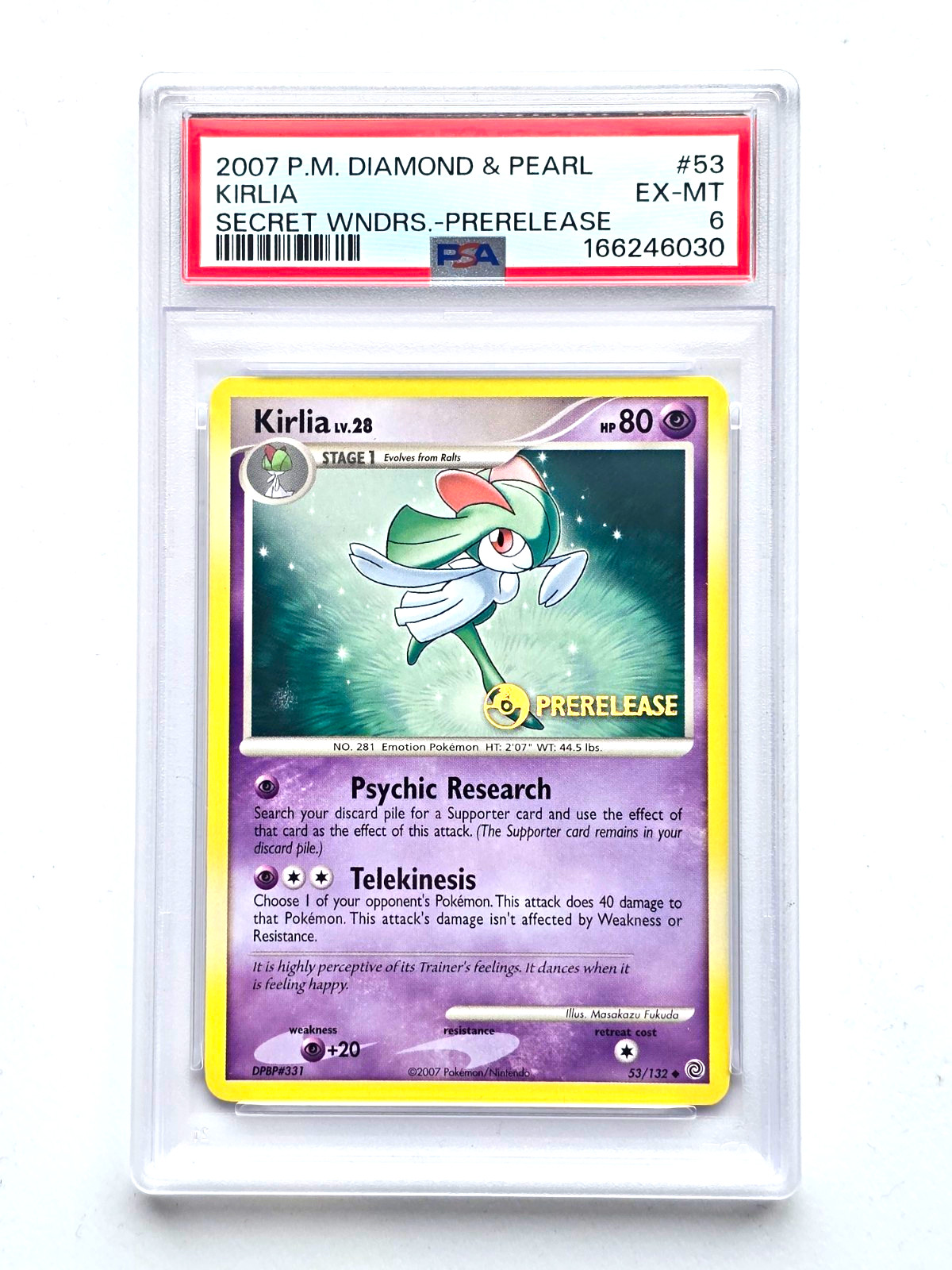 Pokemon Kirlia 53/132 - PRERELEASE - PSA 6