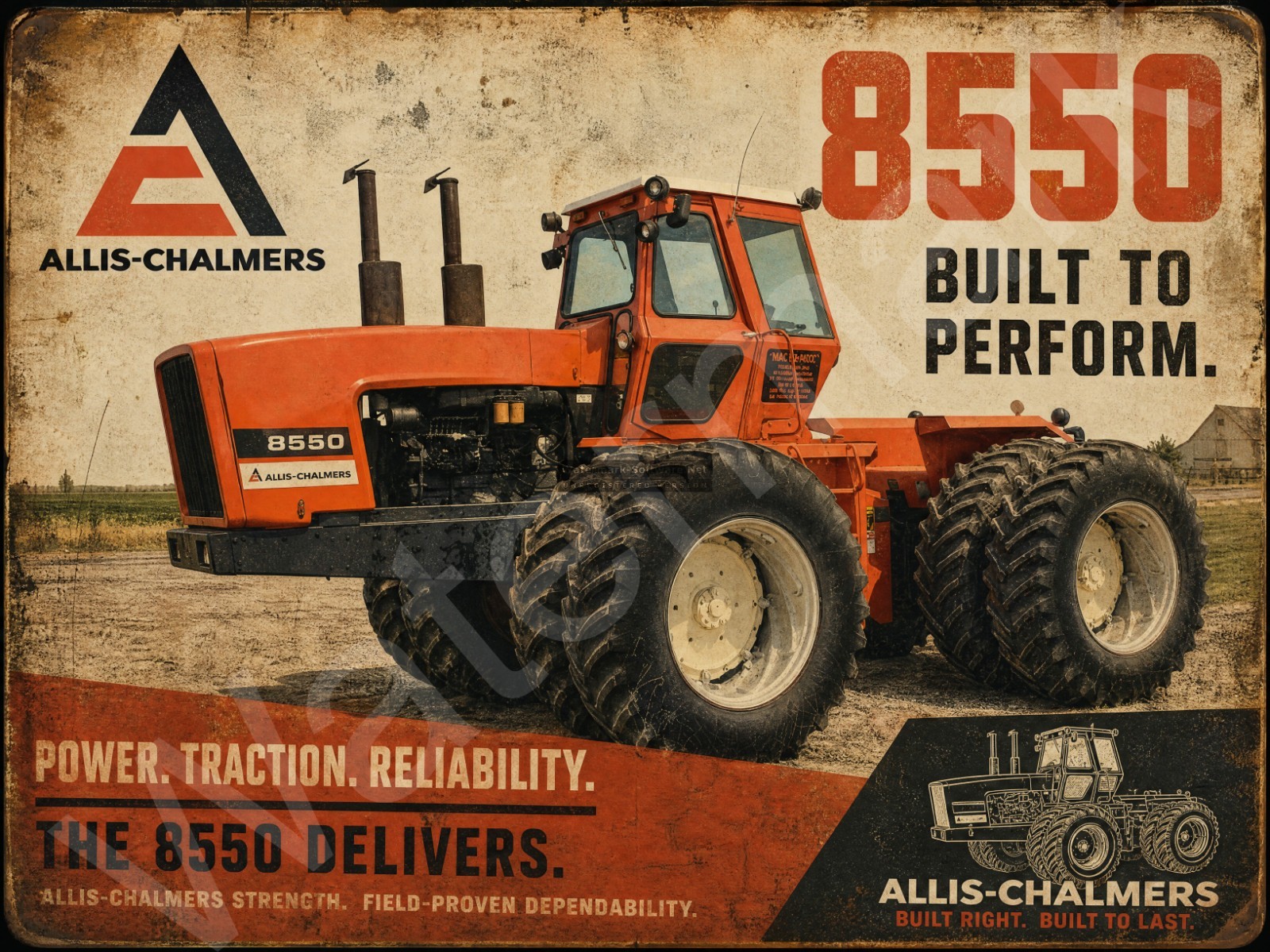 Allis-Chalmers Model 8550 Tractor Metal Sign 3 Sizes to Choose From m91