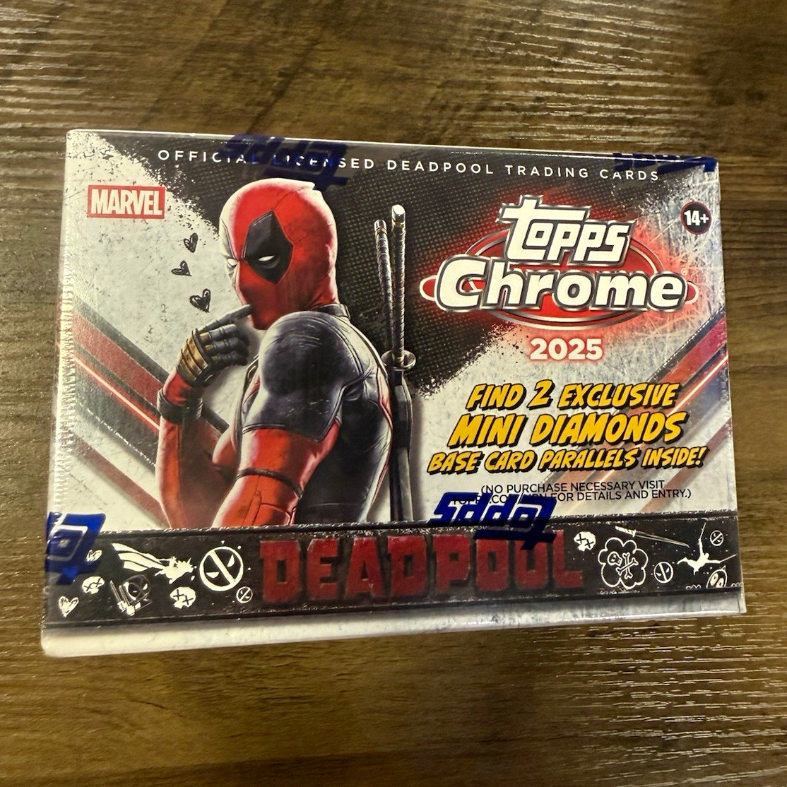 Topps Chrome 2025 Deadpool Marvel Sealed Box 7 Packs 28 Cards Inserts/Parallels