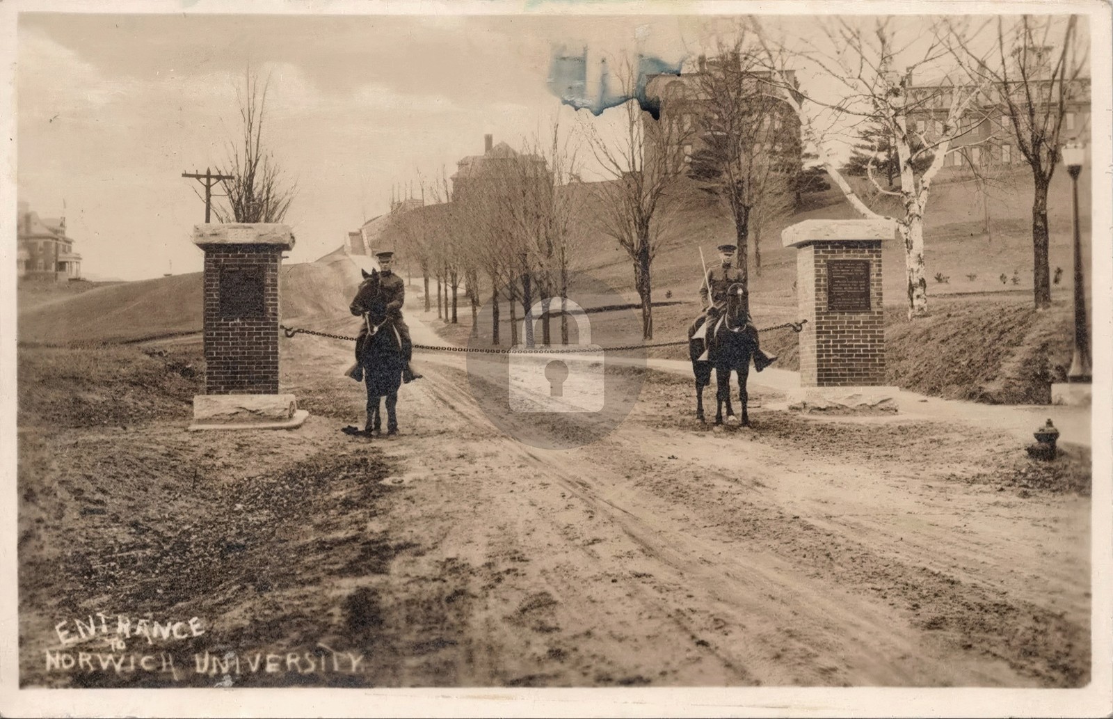 Entrance Norwich University Northfield VT Vermont c1910 RPPC Photo Postcard COPY