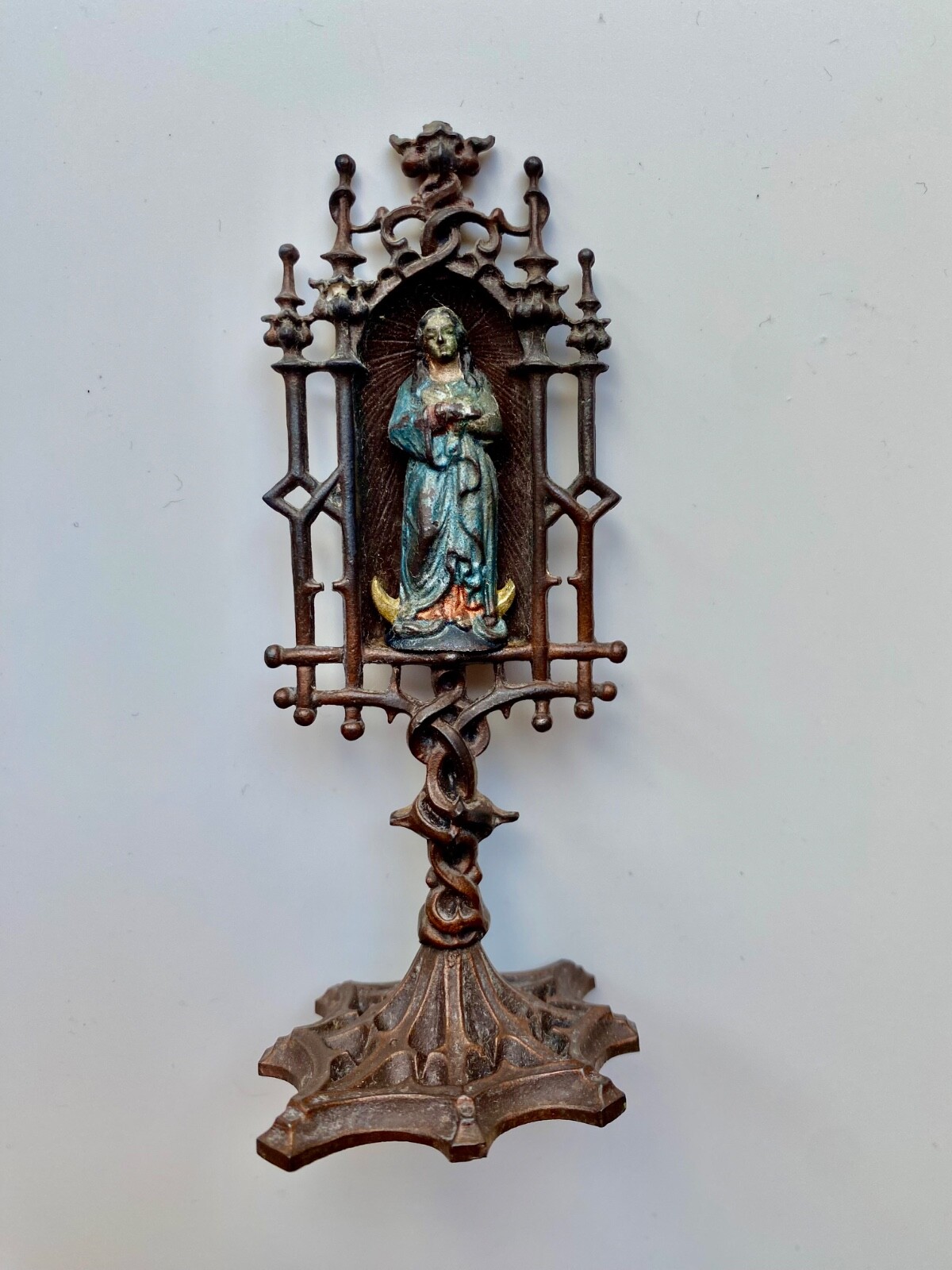 Josef Glanz, 19th Century Austrian Original Cast Iron Virgin Mary Sculpture