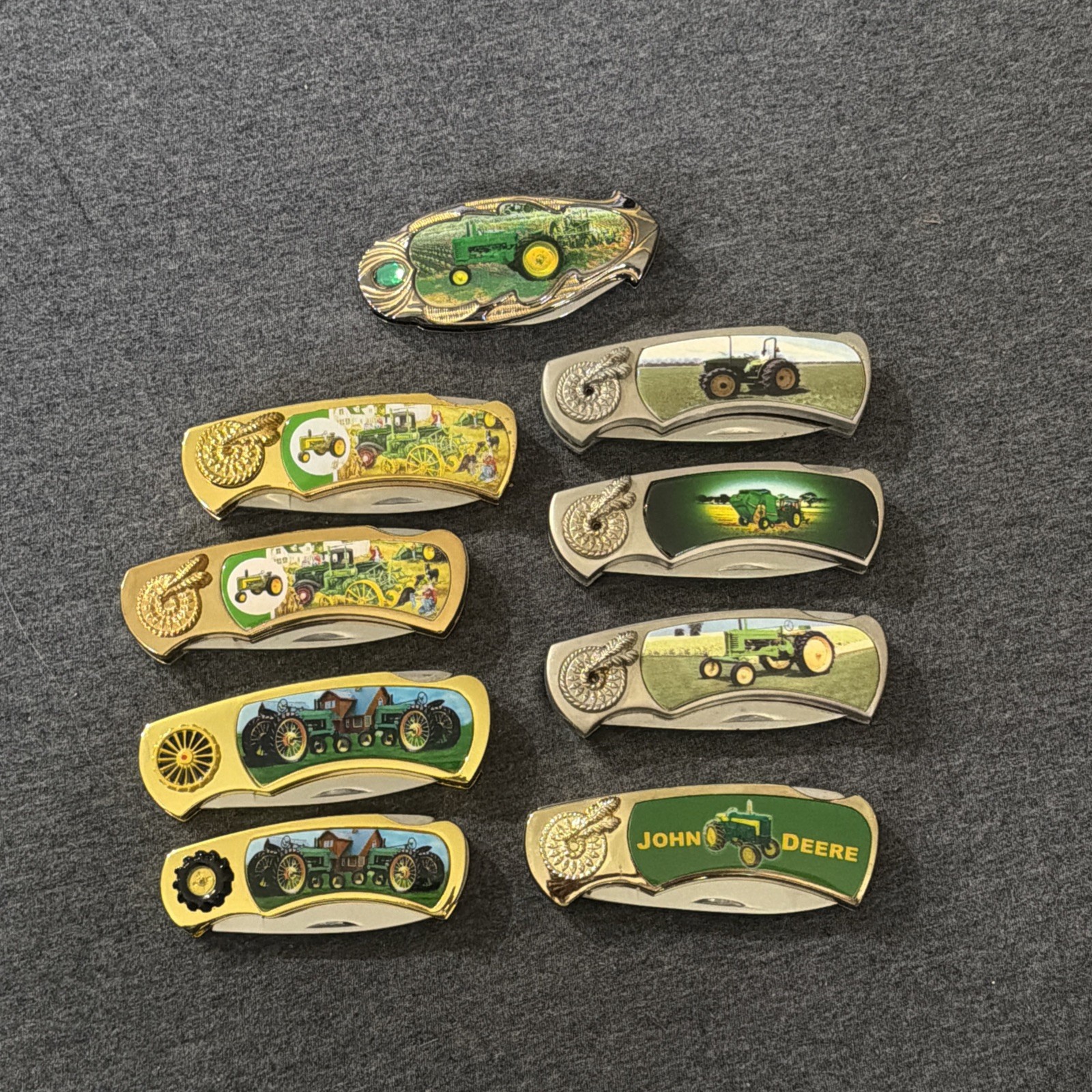 John Deere Collectable knives lot of 9