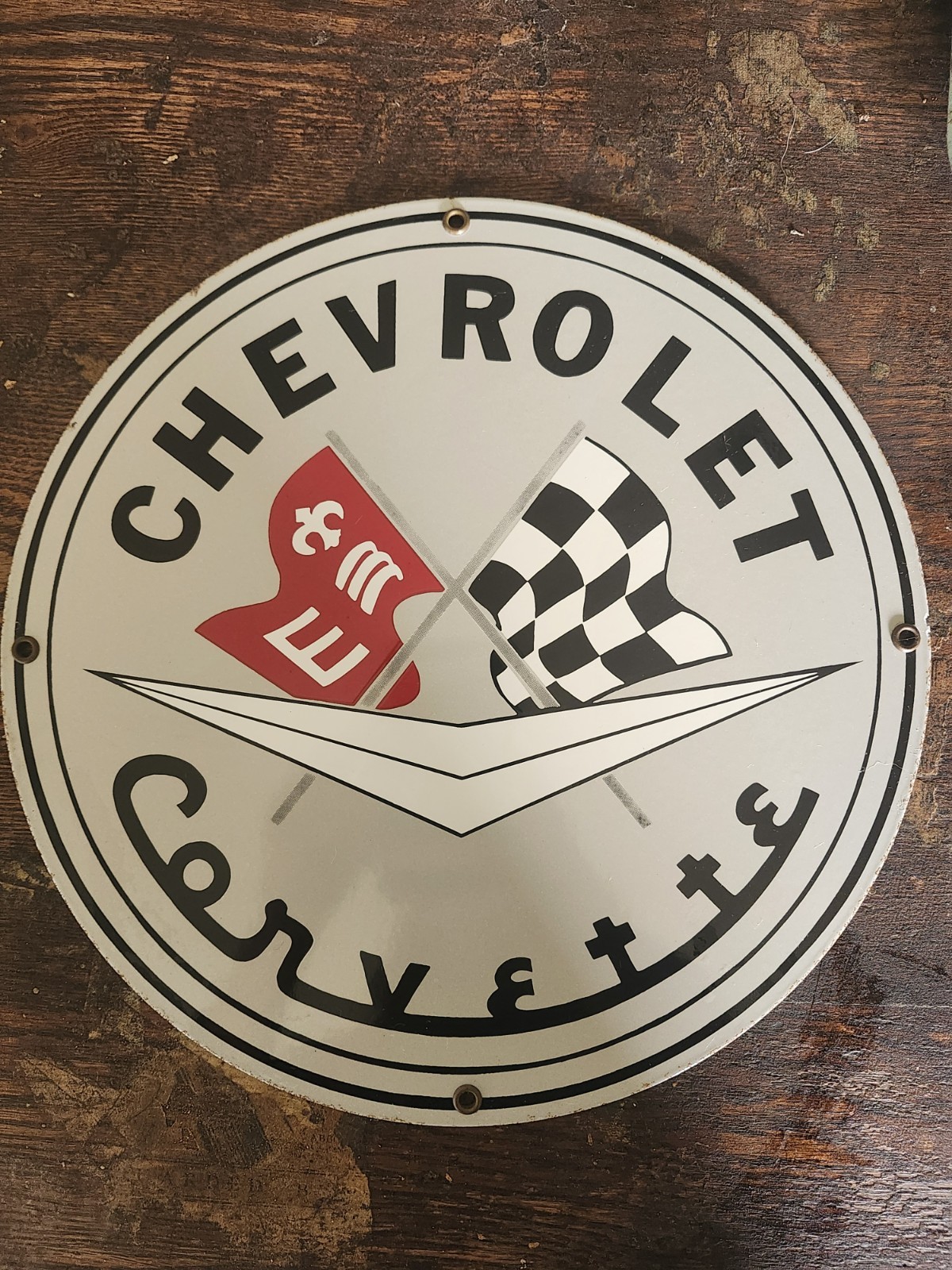 Vtg Ande Rooney Chevrolet  Corvette Sign 