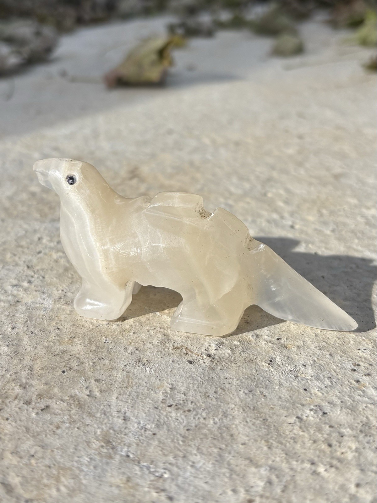 Natural Calcite Carved Dinosaur- Beautiful 1.5” Crystal Carving Stone Dinosaur 