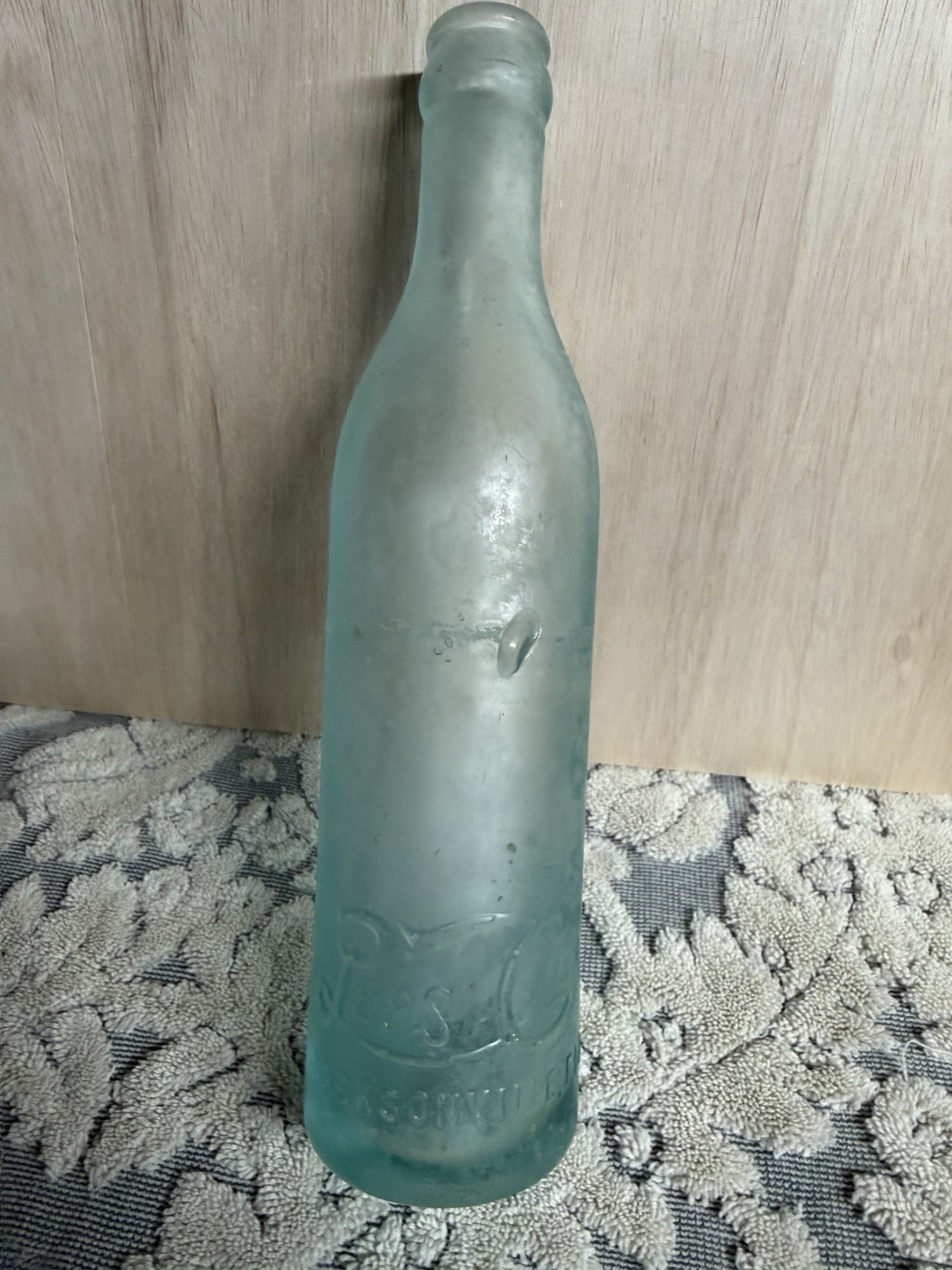 Antique Embossed Pepsi-Cola Bottle Jacksonville Fla Aqua Glass c.1915-1925