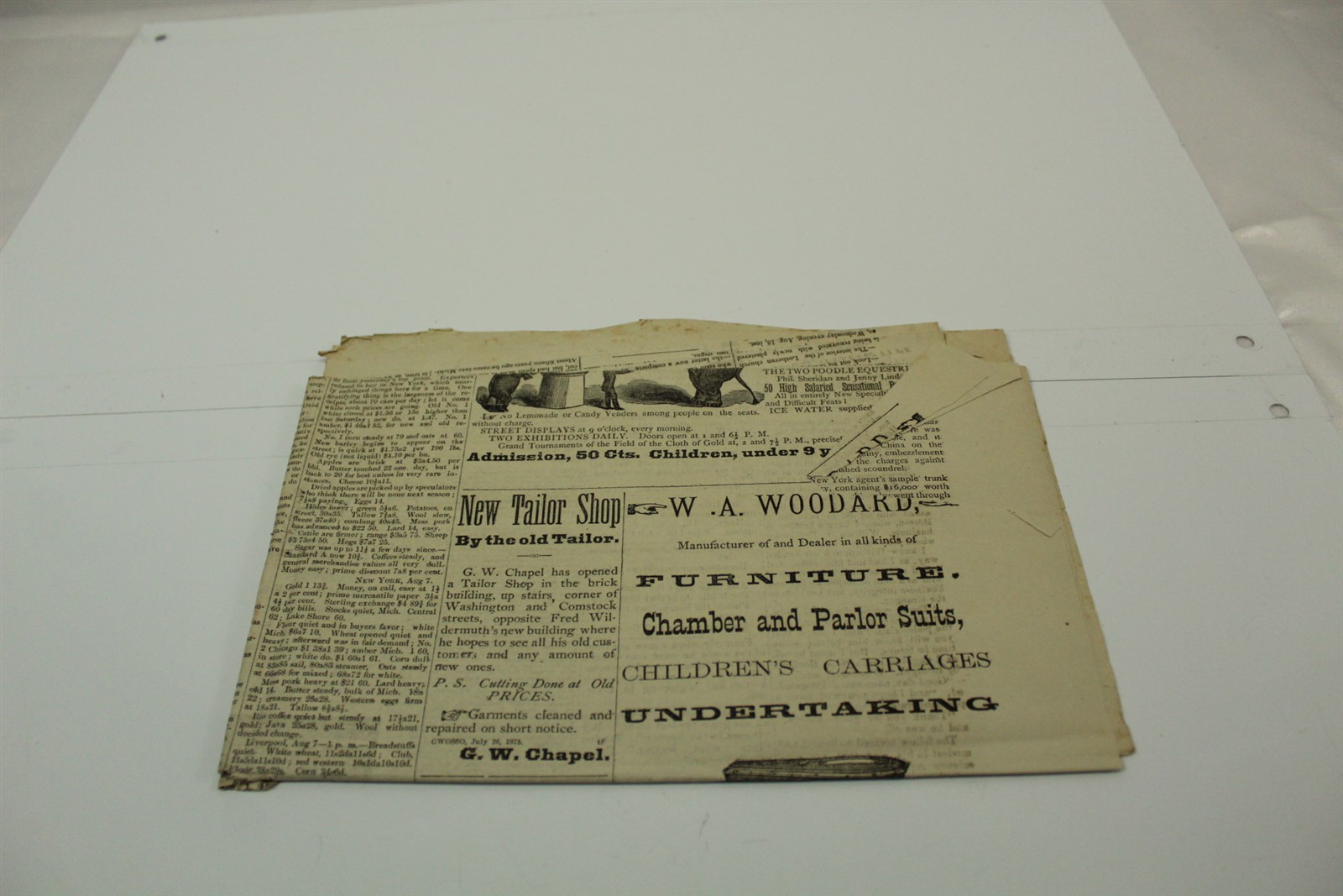 Antique Newspaper The Owosso Weekly Press August 11, 1875