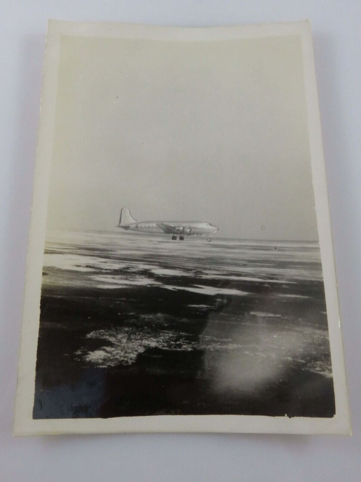1947 American Overseas Airline Airplane on Tarmac B&W Photograph 5\