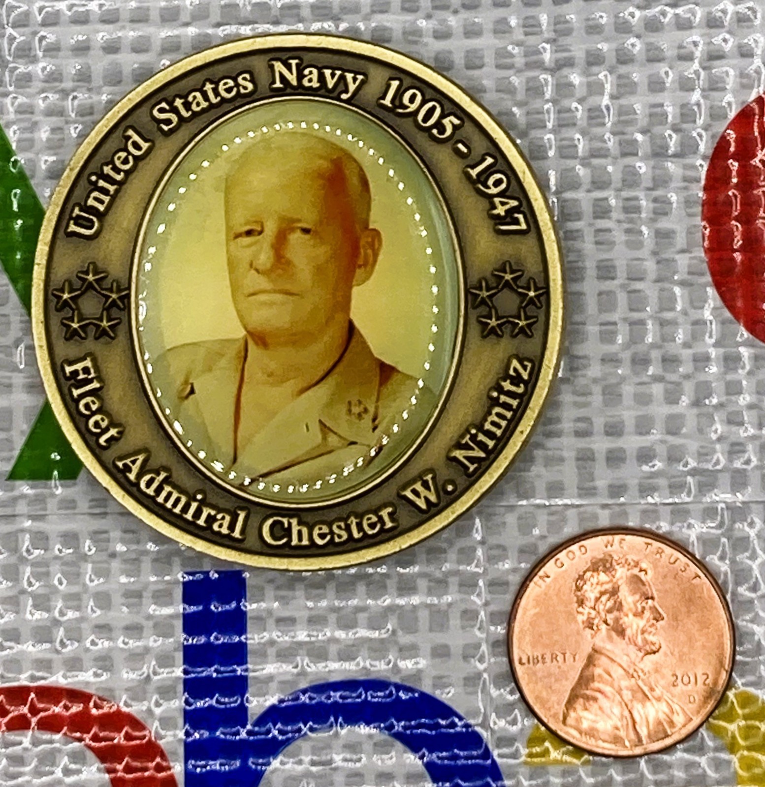 Challenge Coin - US Navy - Fleet Admiral Chester W Nimitz - Service Date 1905-47