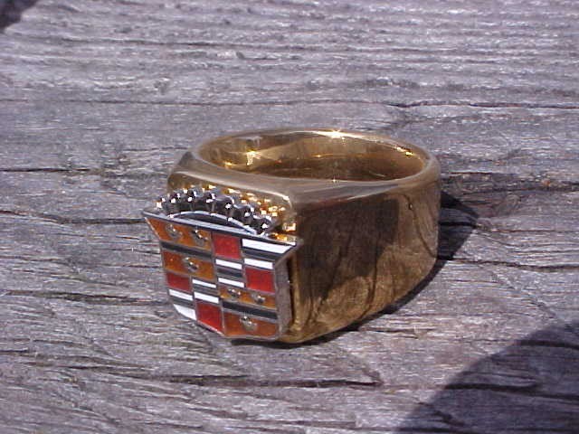 1950s CADILLAC CREST GOLD CHROME RING #8 NOS HI- QUALITY CLASS UNIQUE