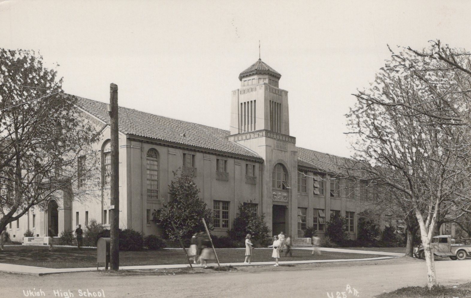 Ukiah California CA Ukiah High School RPPC Real Photo Postcard