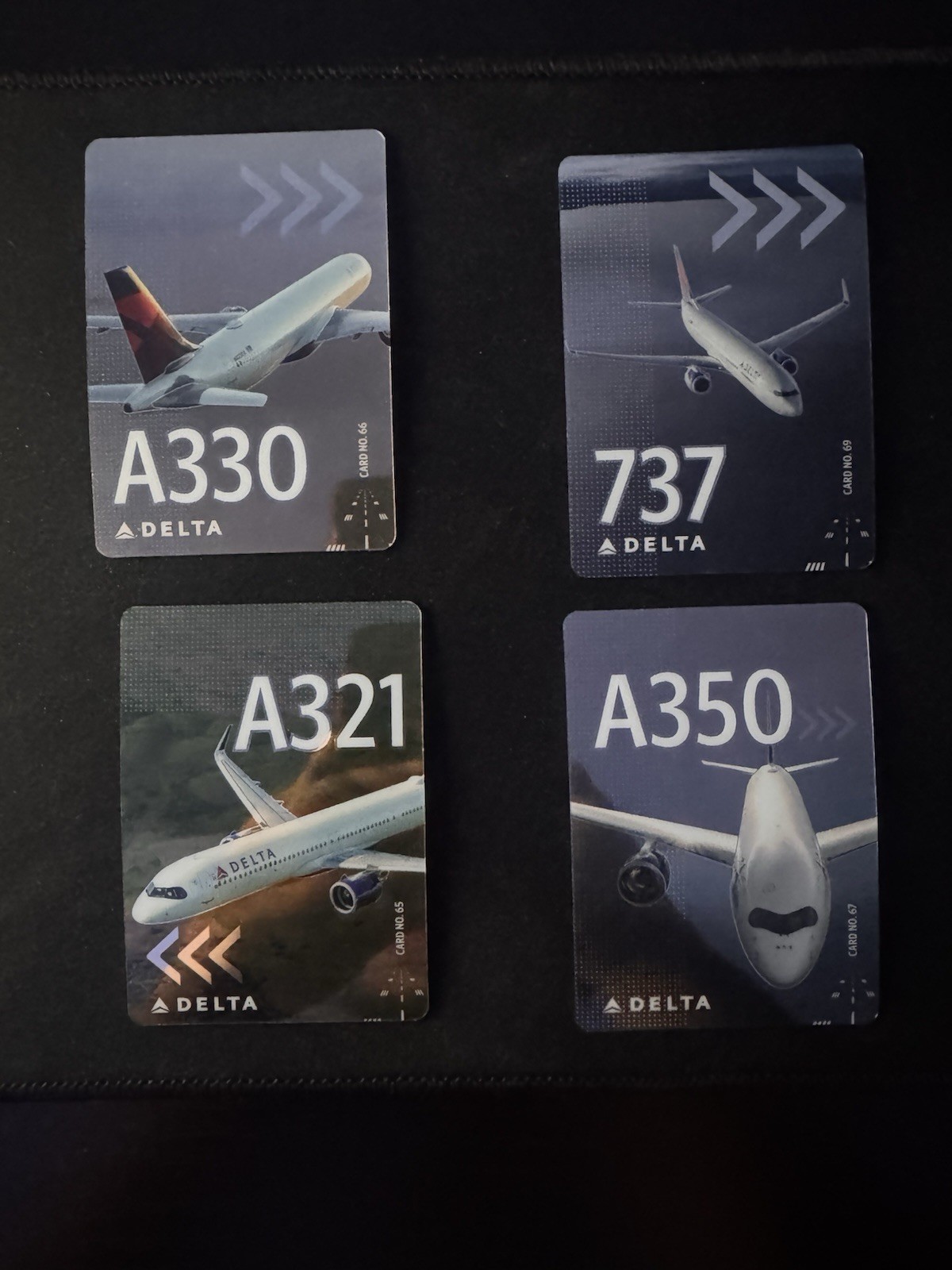 SPECIAL 🔥 Delta Air Lines Aircraft Trading Card Lot (4) A330 737 A321 A350 2025