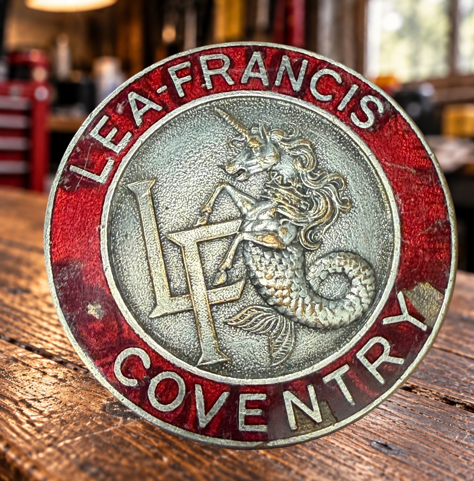 Vintage Lea-Francis Coventry Radiator Grille Badge Emblem 2.5\