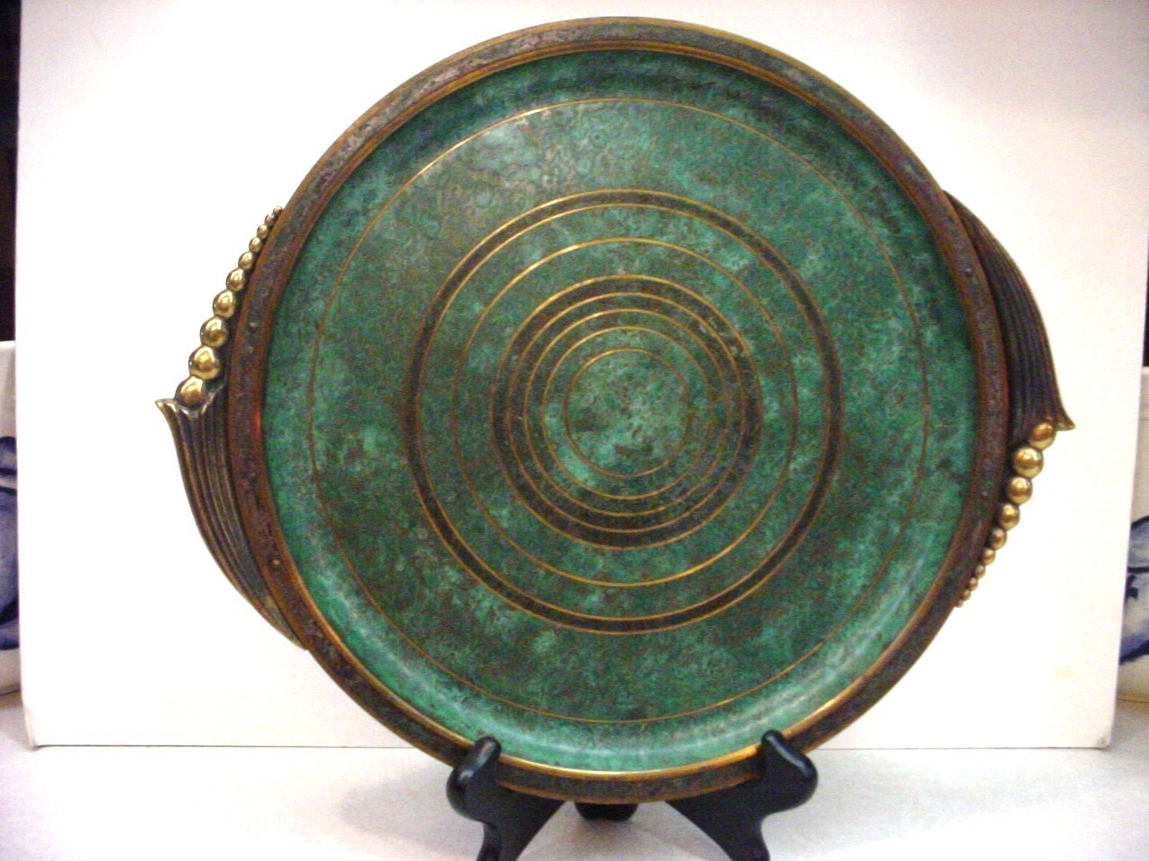 Antique Bronze Carl Sorensen Tray Verdigris Patina Excellent Cond.