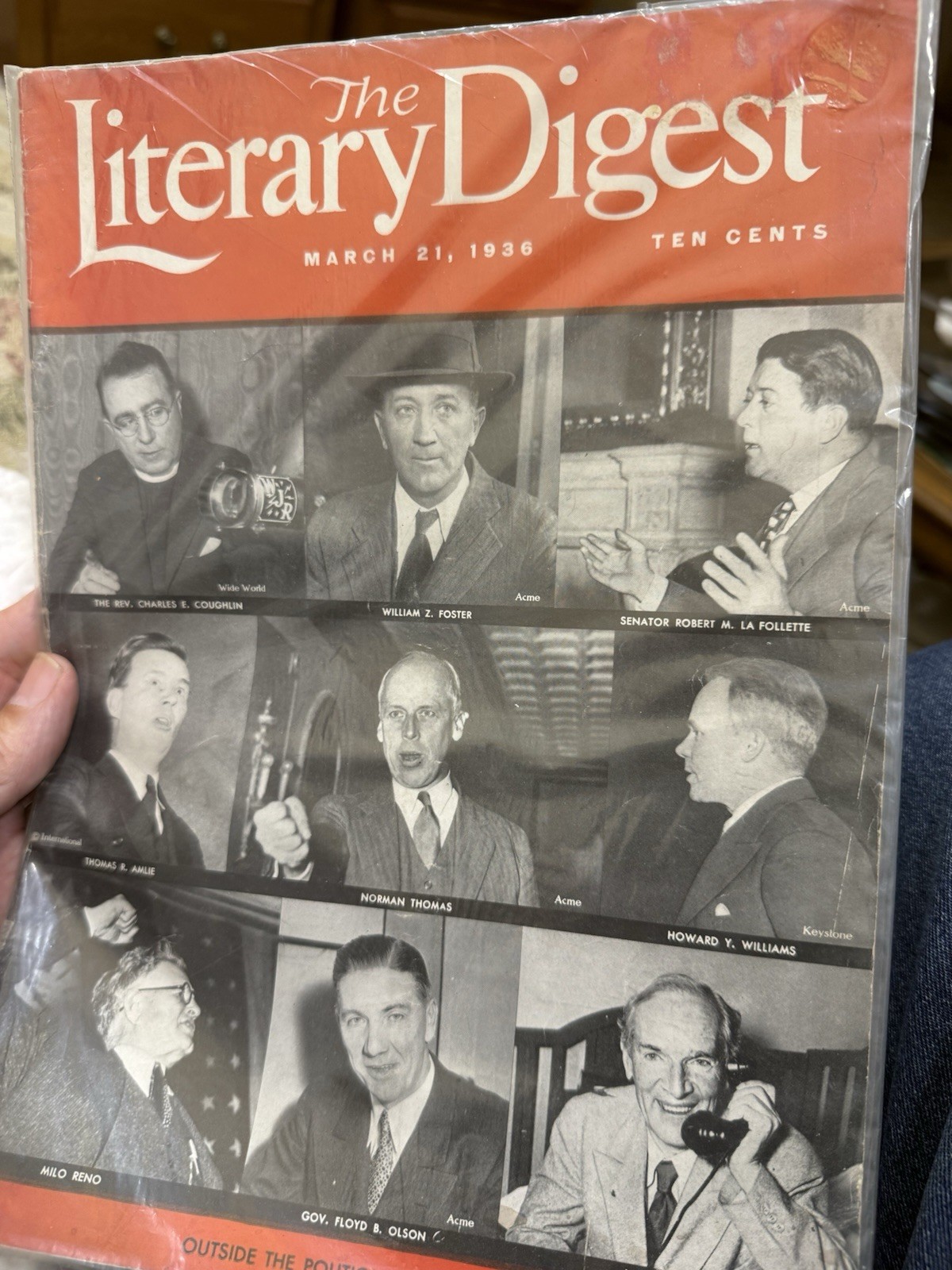 CHARLES E COUGHLIN & NORMAN THOMAS 1936 ELECTION COVER FEATURE UPTON SINCLAIR