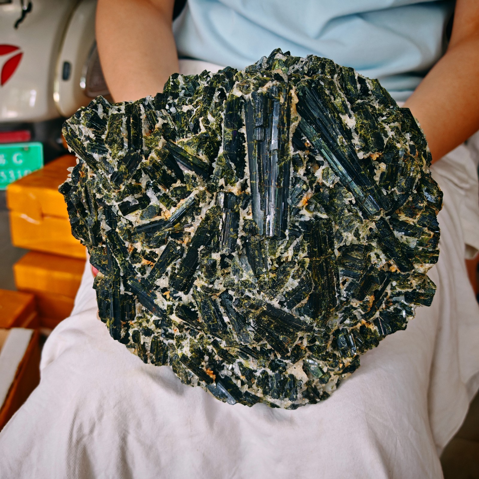 10LB Natural Green Tourmaline with Quartz Symbiotic Raw Mineral Specimen
