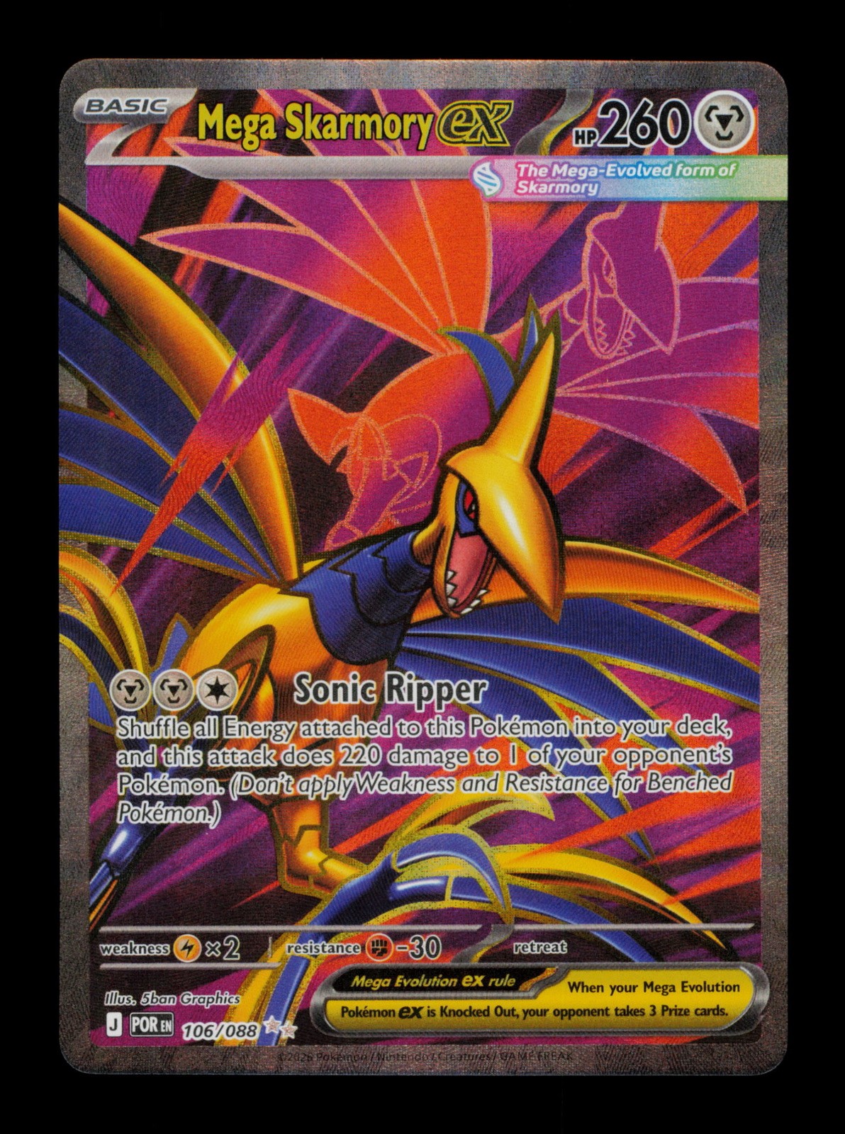 Mega Skarmory ex 106/088 Perfect Order Holo Pokemon TCG