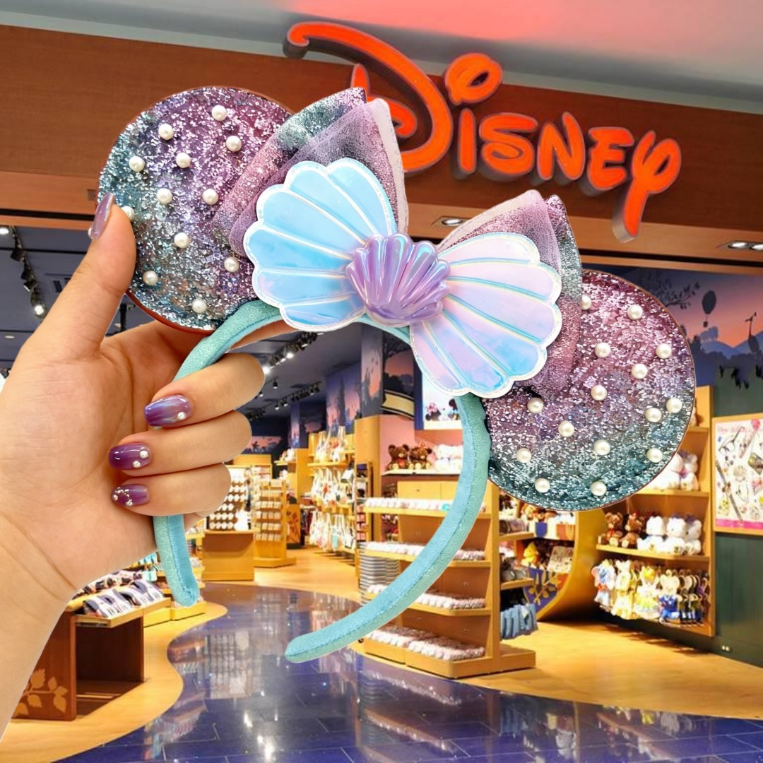 Ariel Little Mermaid Seashell Pearl Headband Disney` Parks Mickey Mouse EARS