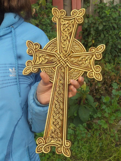 Carved Wooden Cross. Gift for her. Gift for mom, Christmas gift. 12