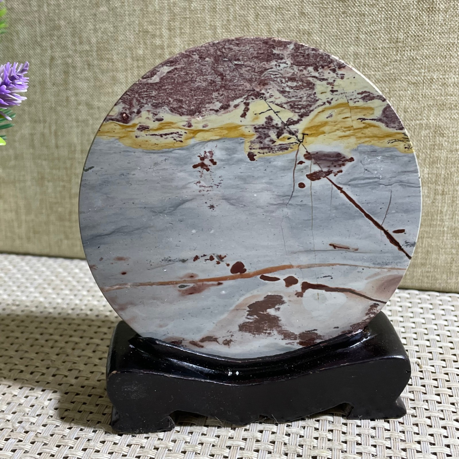 198g Beautiful Chinese Dendritic Limestone Picture Stone Guohua - Rare