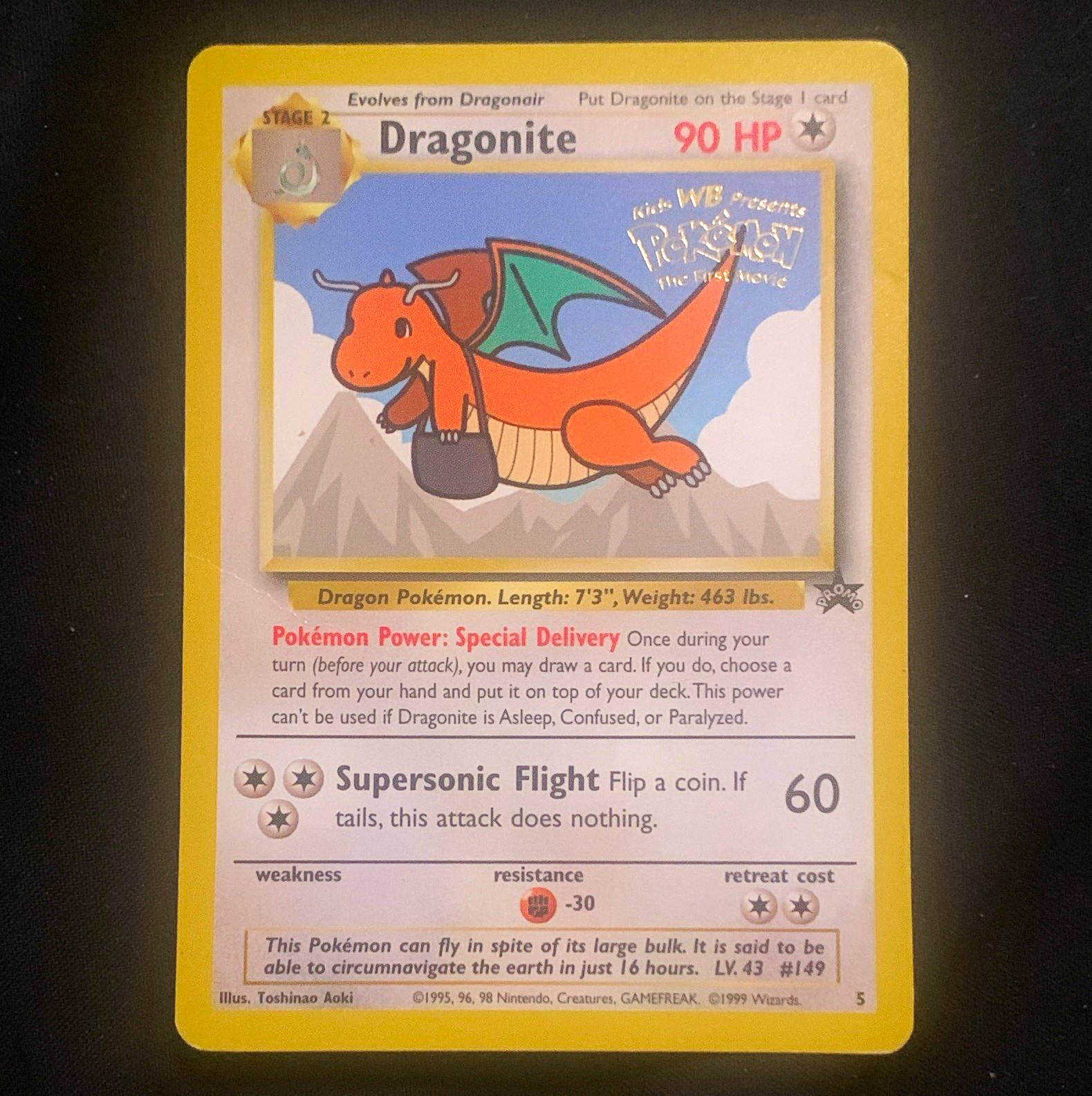 Wizards 1999 Pokémon The First Movie Promo Dragonite #5 English Card