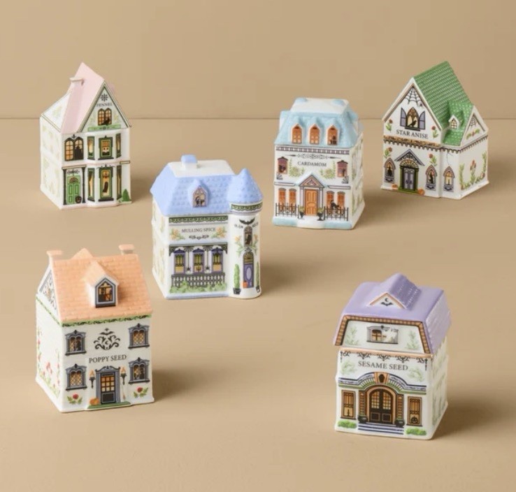 LENOX Halloween Spice Village 6-Piece Spice Jar Set NIB *Intl Shipping*