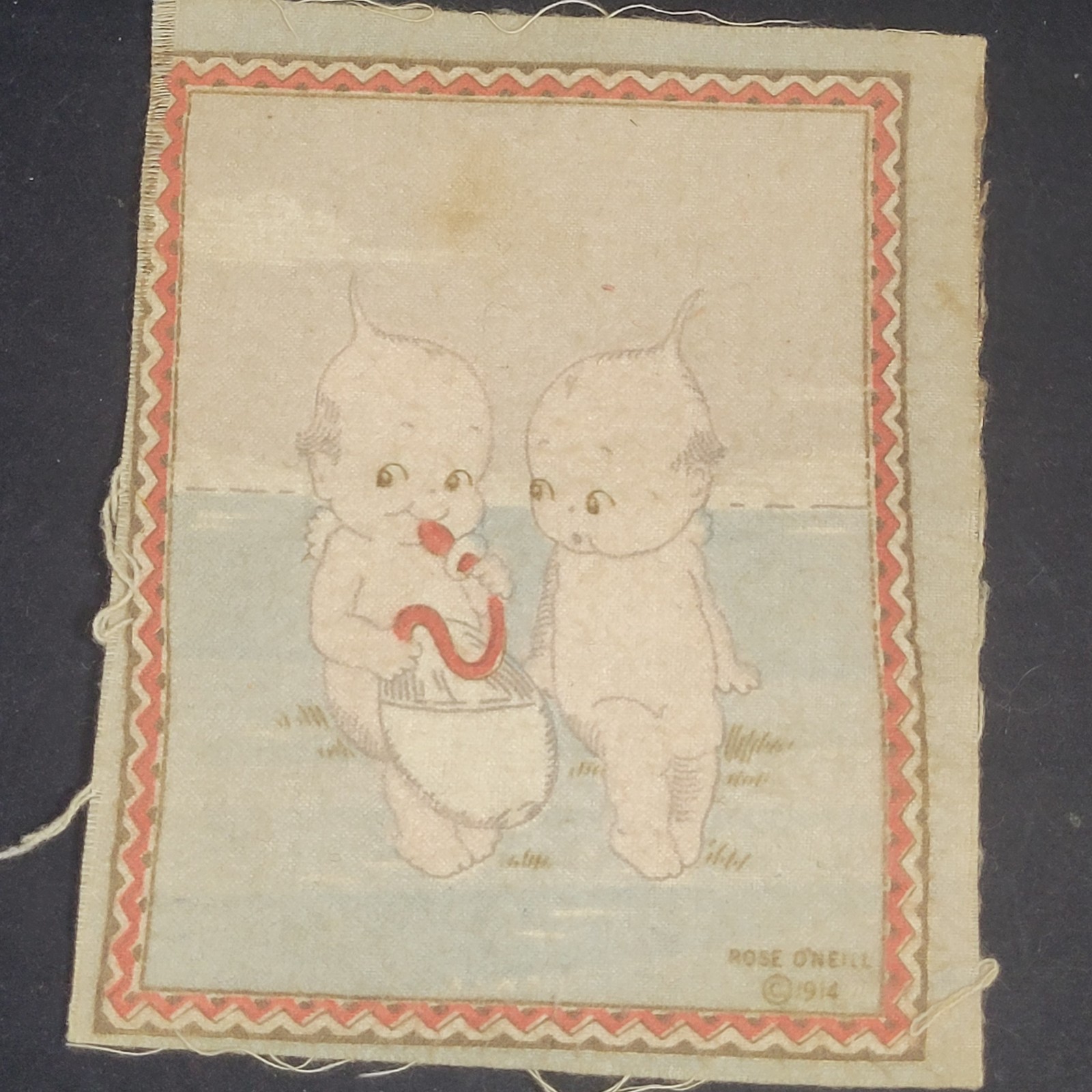 Vintage Kewpie Tobacco Felt  Rose O'Neill 1914  6in X 5in.