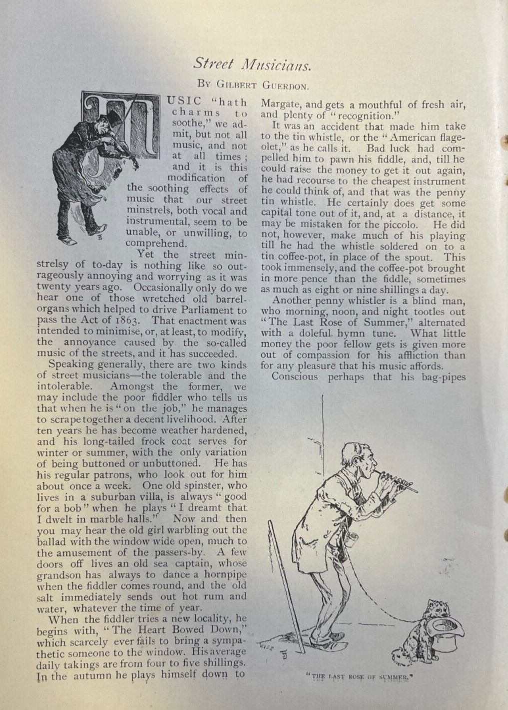 1892 London Street Musicians illustrated