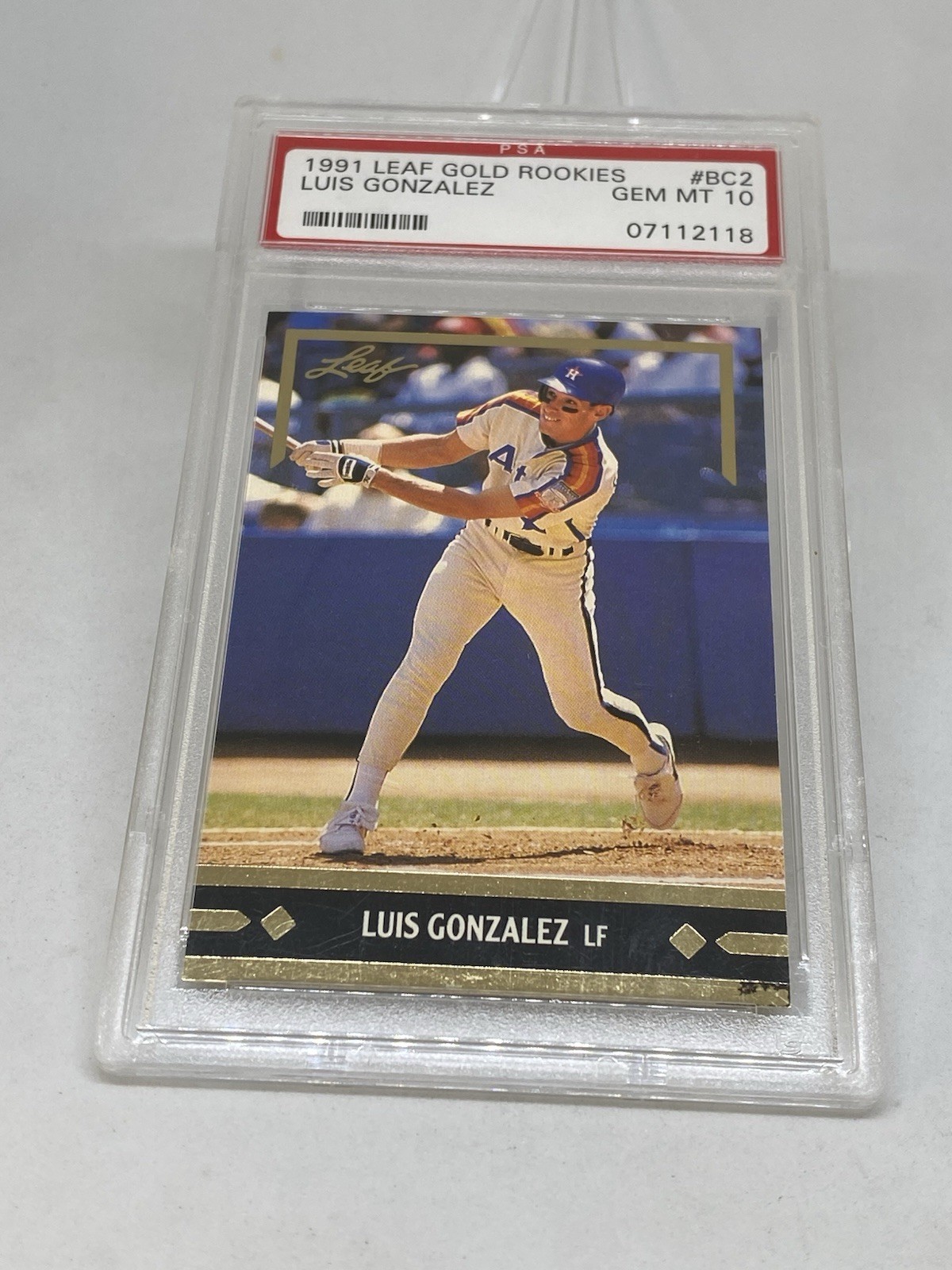 1991 LEAF GOLD ROOKIES  RC ROOKIE LUIS GONZALEZ PSA 10 GEM MT POP 55