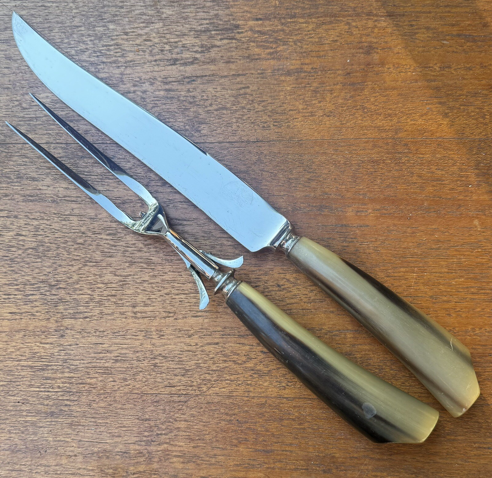 Vintage Northampton Stainless Steel Knife & Fork Flatware Carving Set In Box